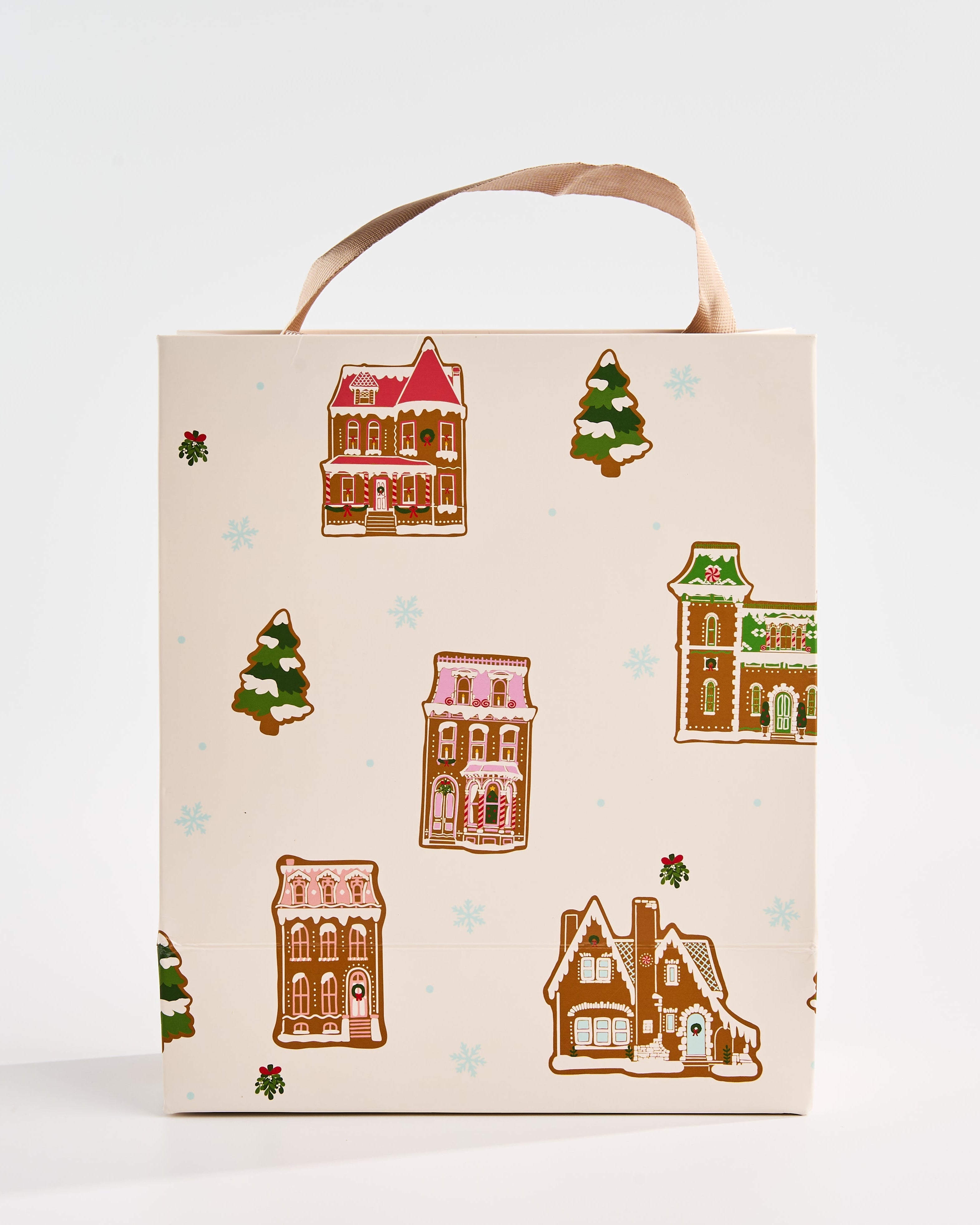 Medium Home for the Holidays Gift Bag - Gingerbread Houses