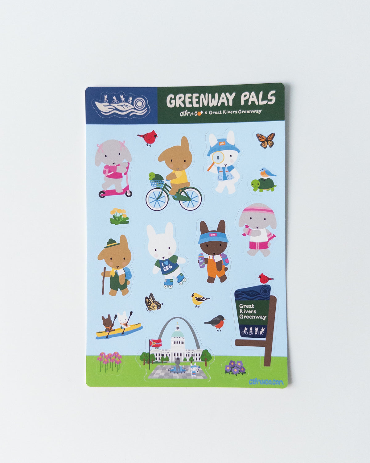 Greenway Pals Sticker Sheet - Clem & Co x Great Rivers Greenway