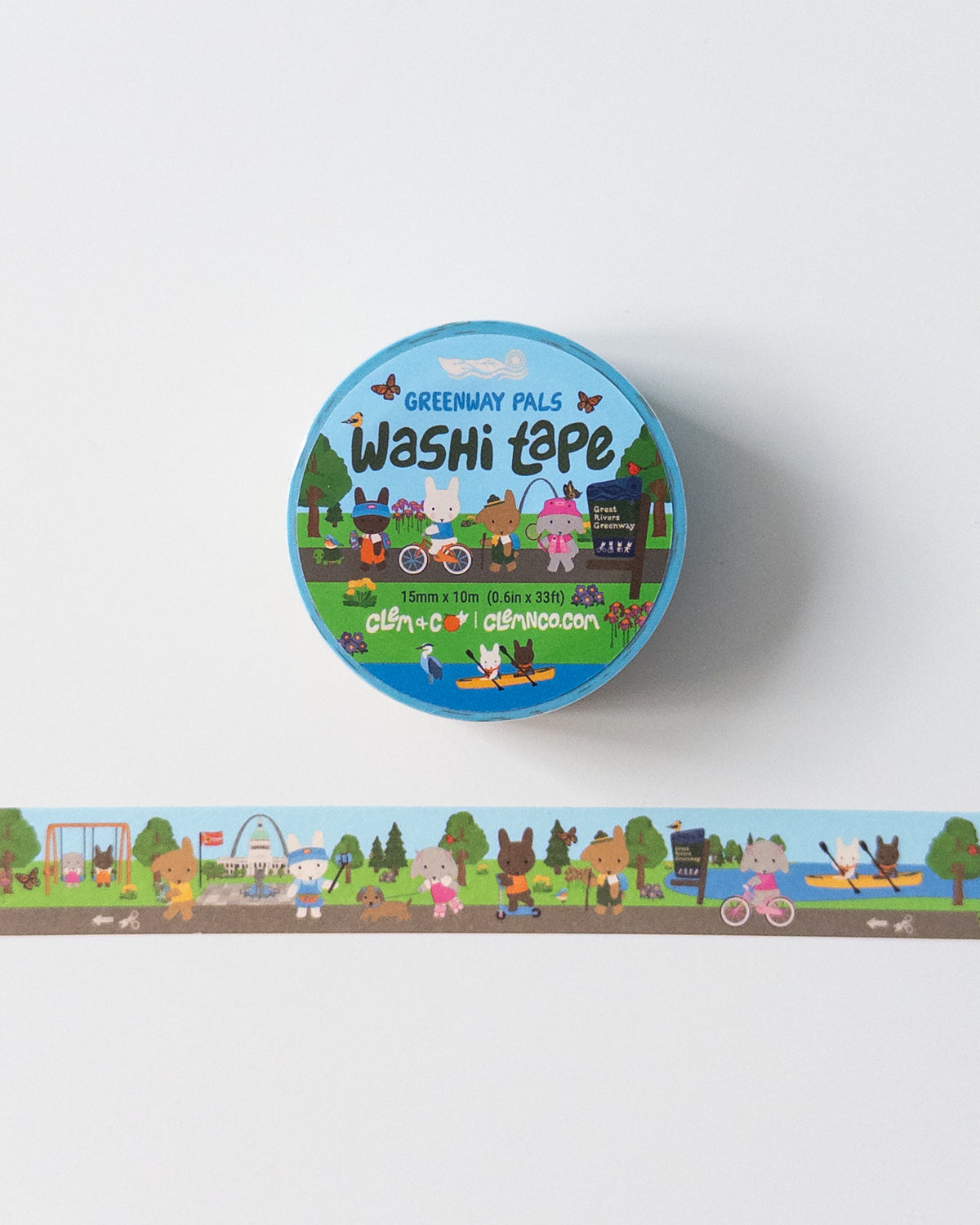Greenway Pals Washi Tape - Clem & Co x Great Rivers Greenway