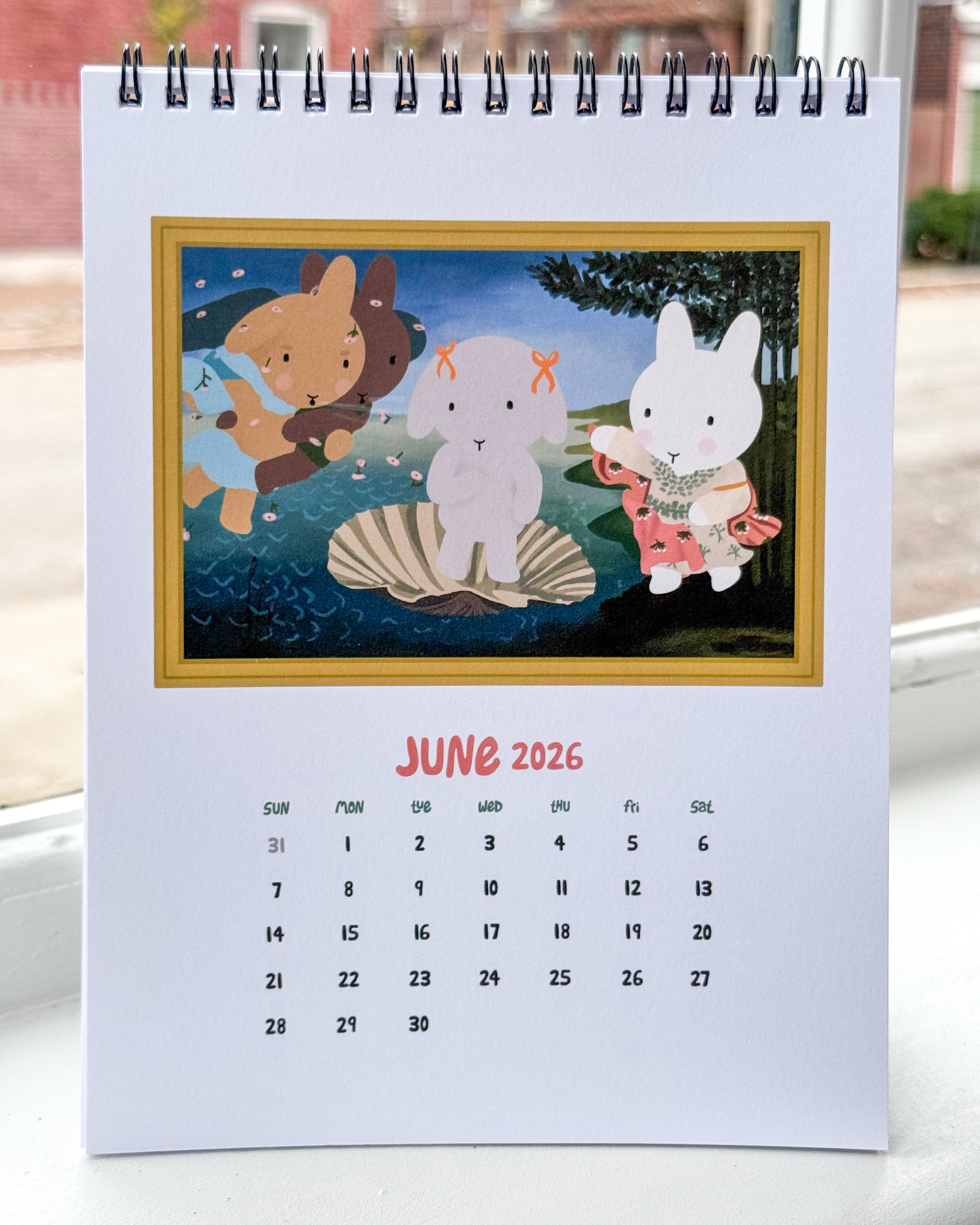 2026 Desktop Bunny Art Calendar: "Masterpieces by Claude Bunet"