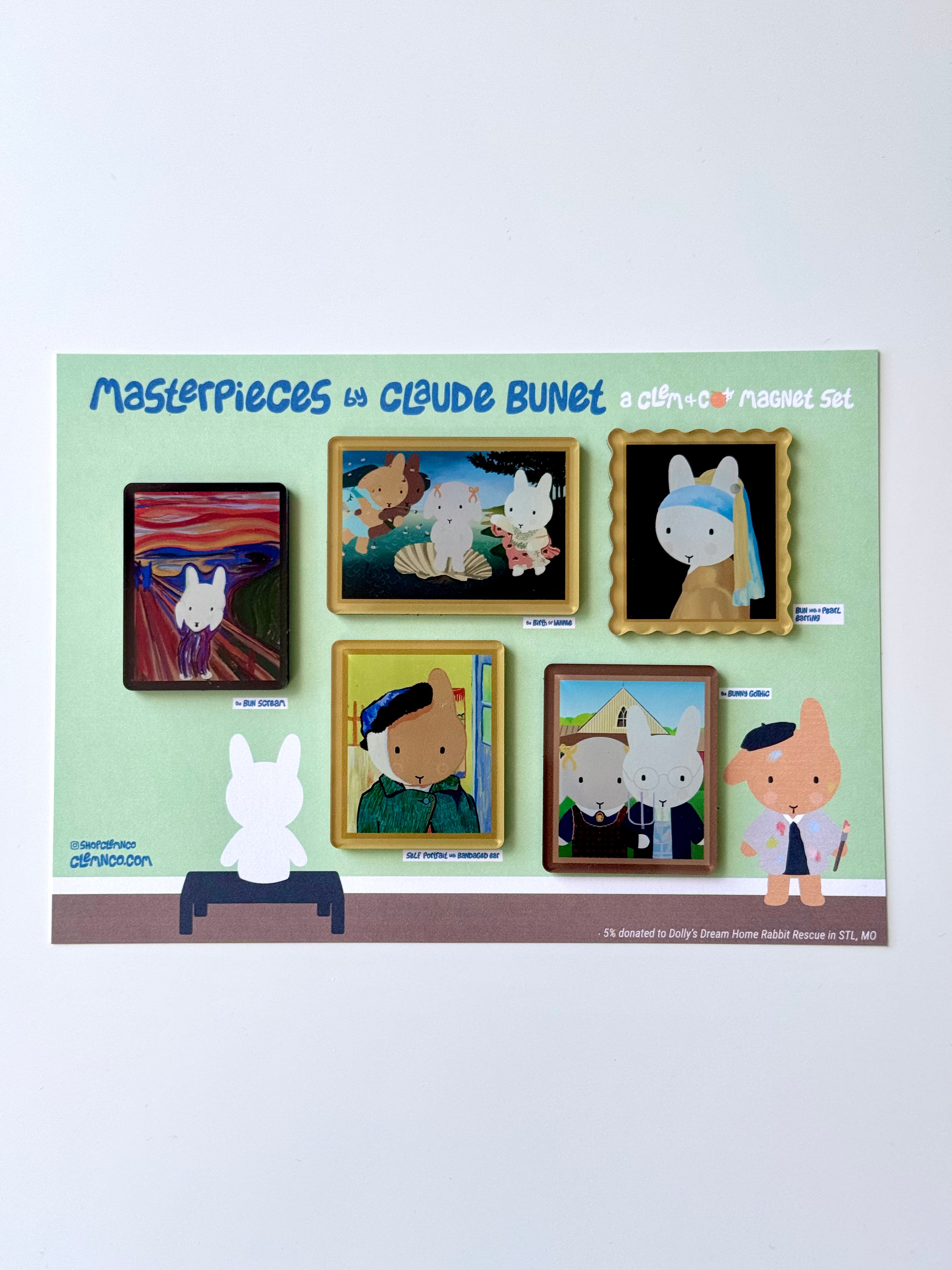 Masterpieces by Claude Bunet Magnet Set of 5
