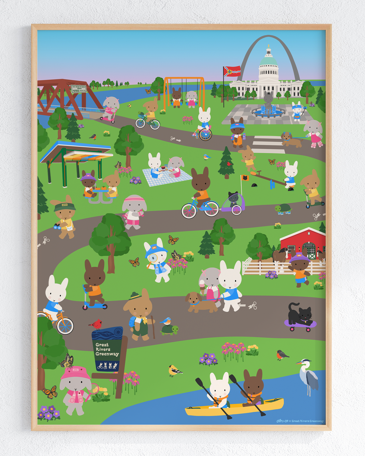 Greenway Pals Art Print - Clem & Co x Great Rivers Greenway