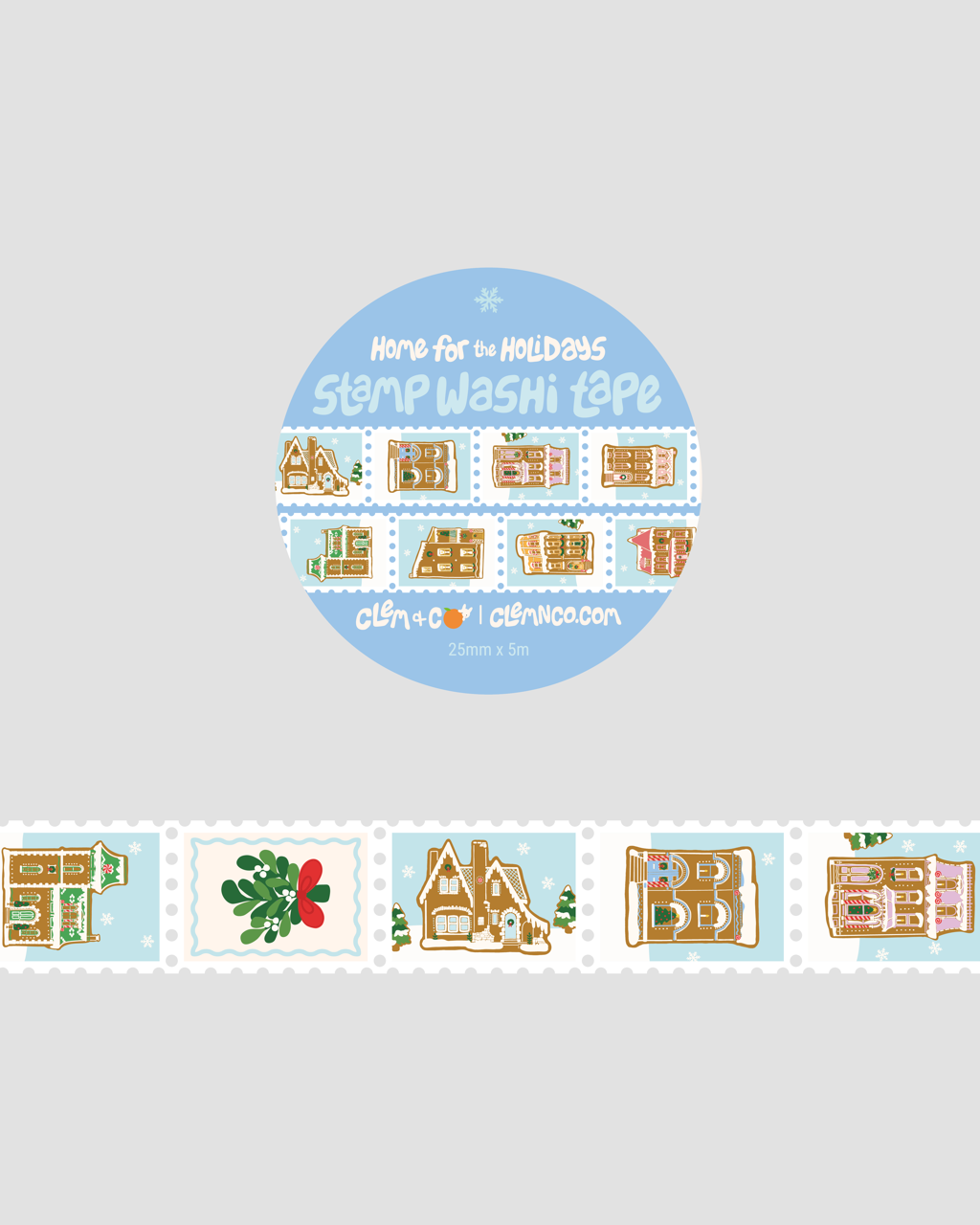 Gingerbread House Stamp Washi Tape - Home for the Holidays