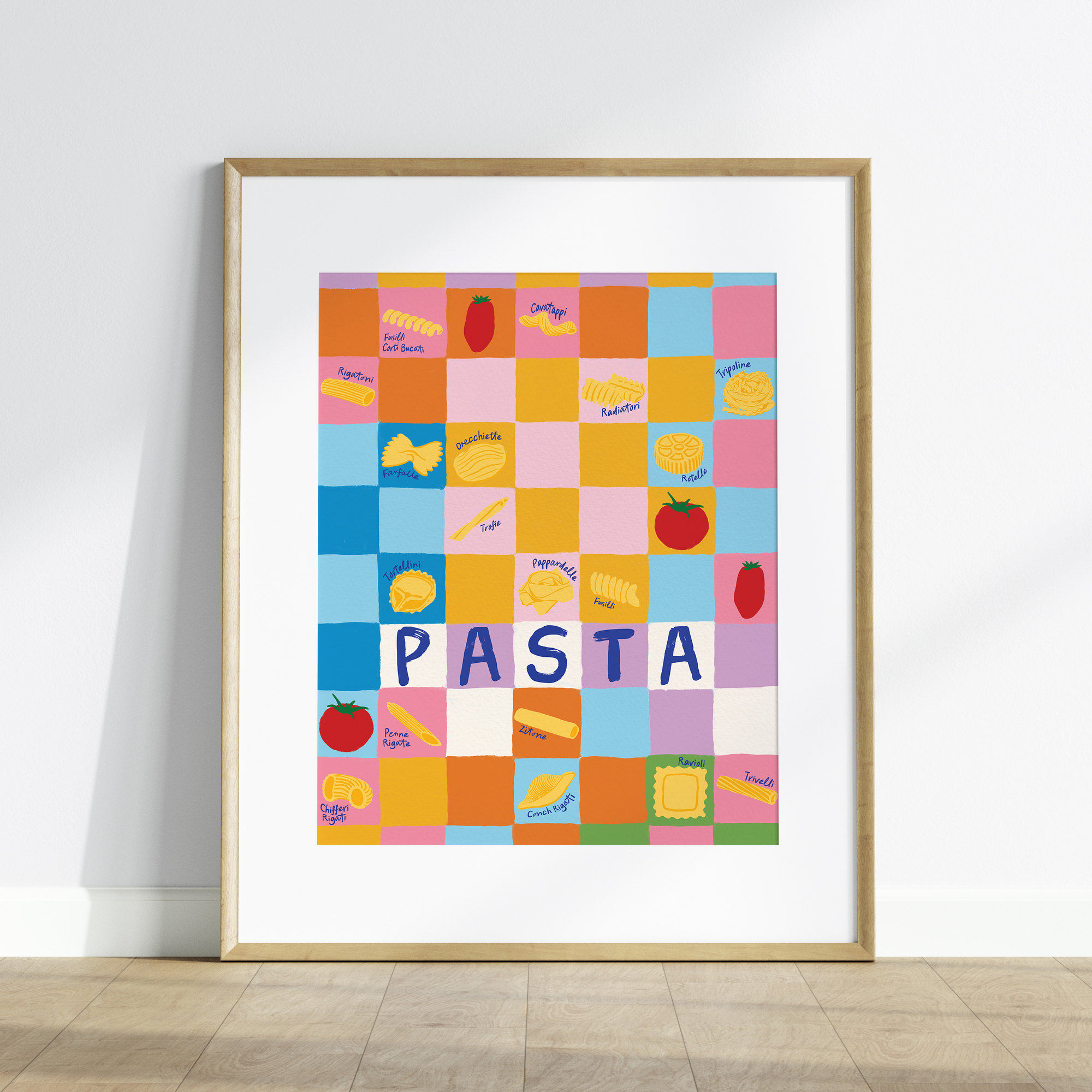 Checkered Pasta Party Print