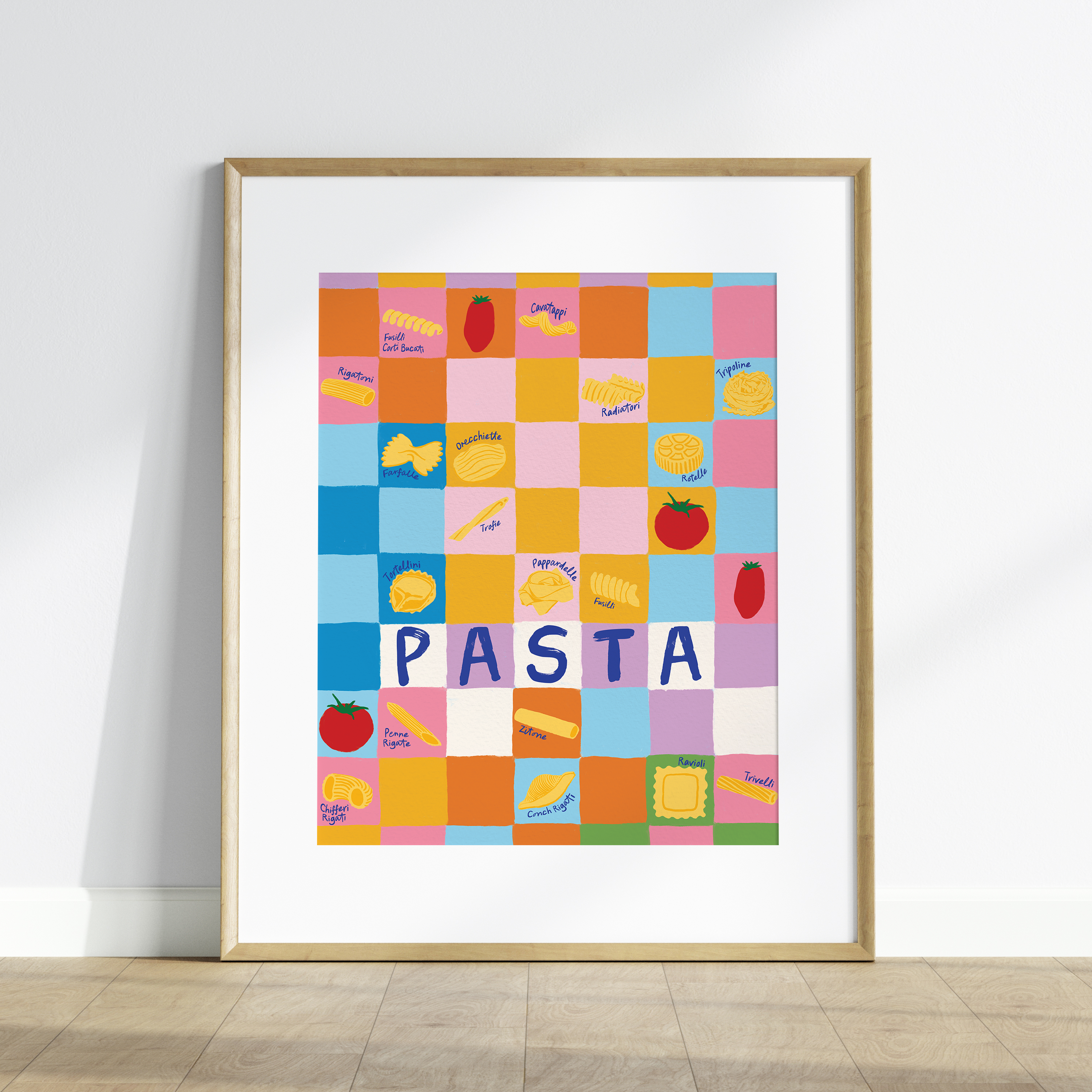 Checkered Pasta Party Print