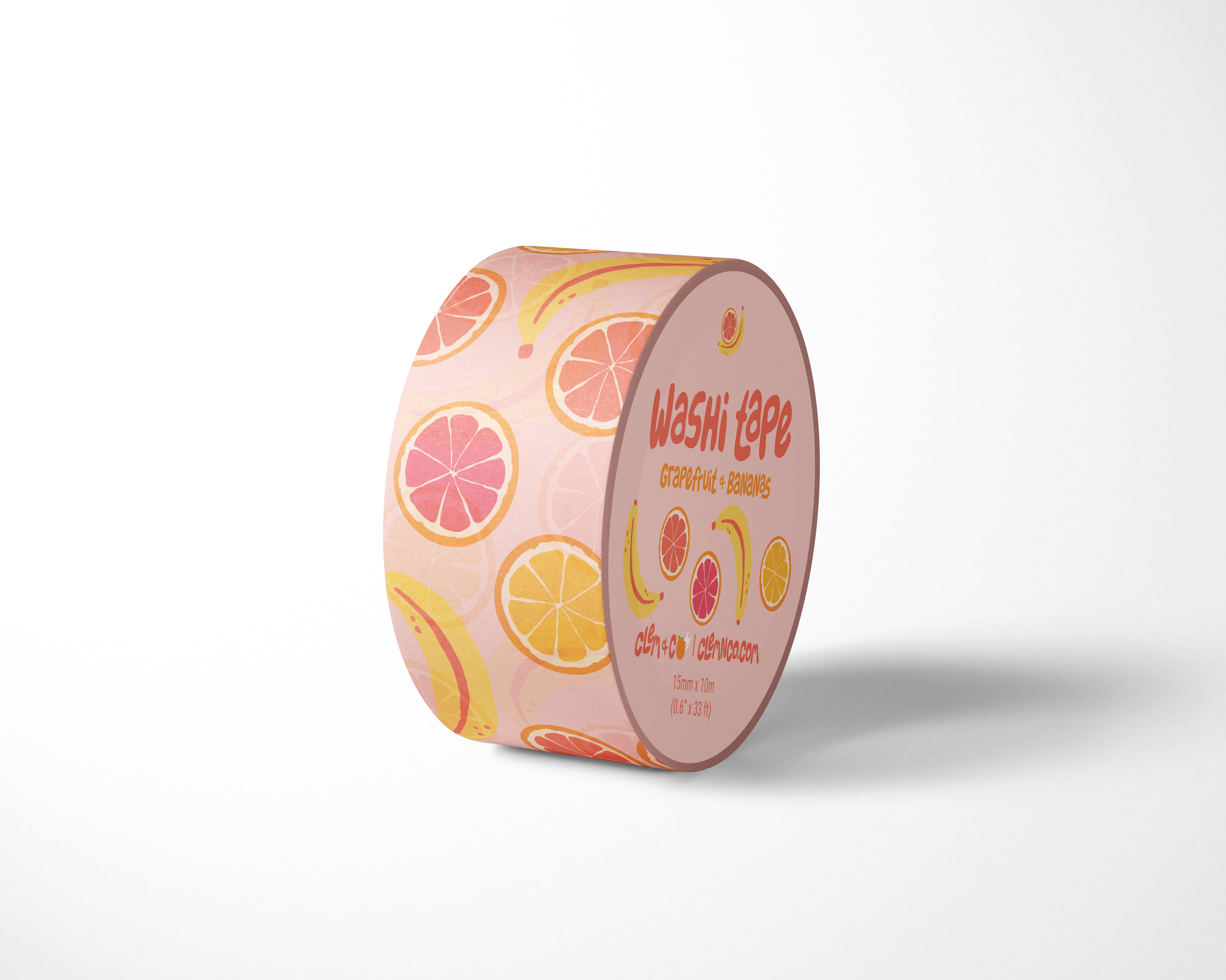 Grapefruit & Bananas Washi Tape