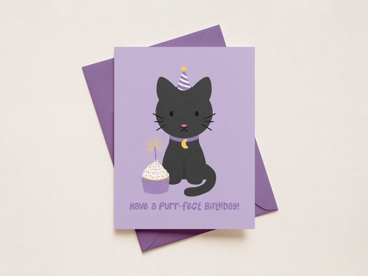 Have a Purr-fect Birthday Card - Phoebe the Black Cat
