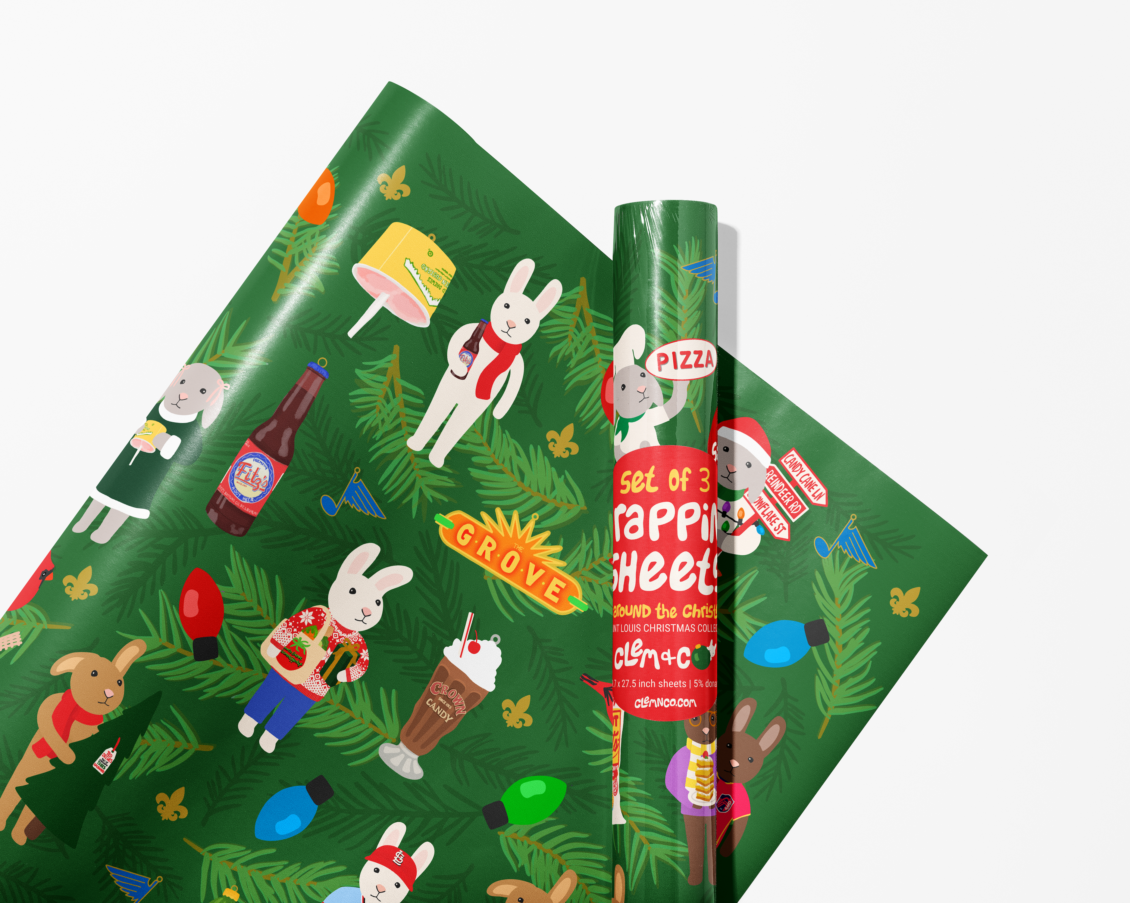 Holiday Gift Wrap: "Hoppin' Around the Christmas Tree," A Saint Louis Christmas Collection