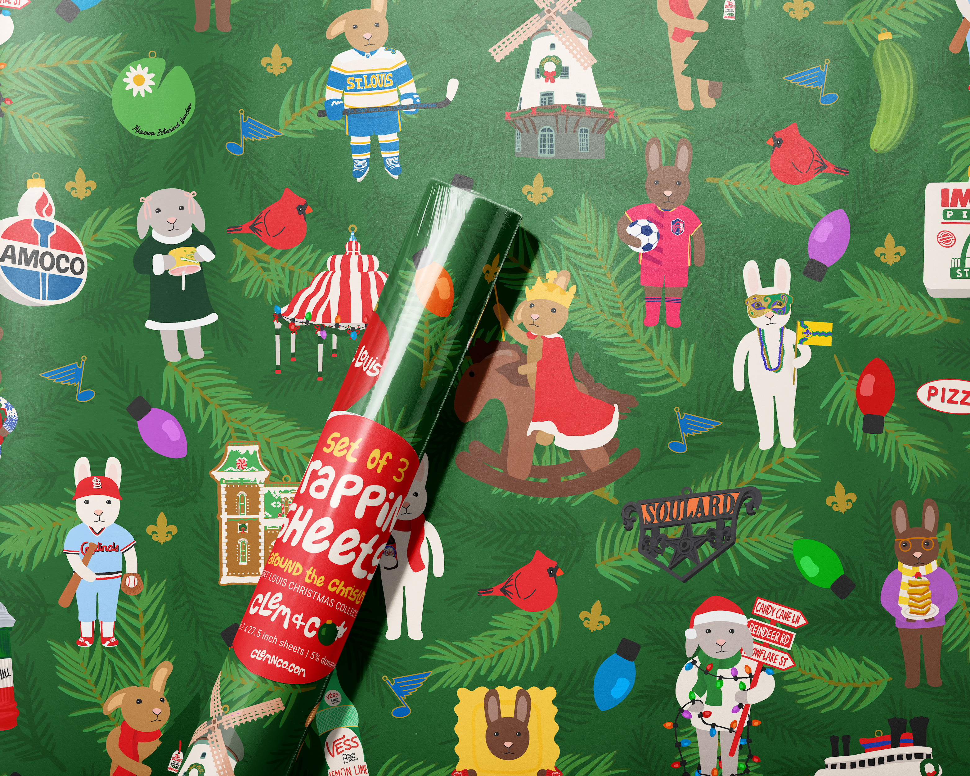 Holiday Gift Wrap: "Hoppin' Around the Christmas Tree," A Saint Louis Christmas Collection