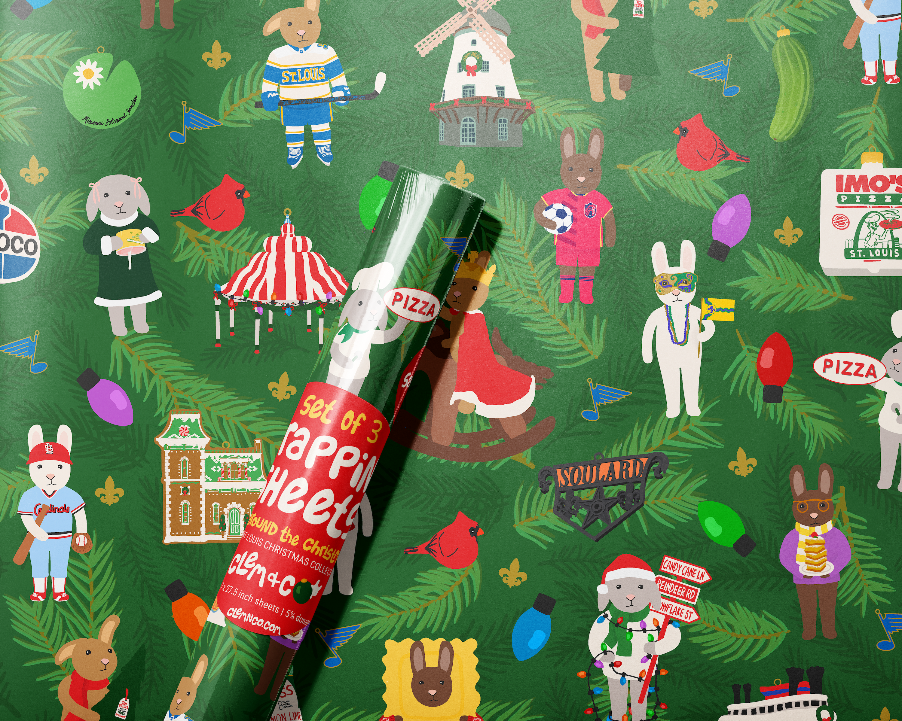 Holiday Gift Wrap: "Hoppin' Around the Christmas Tree," A Saint Louis Christmas Collection