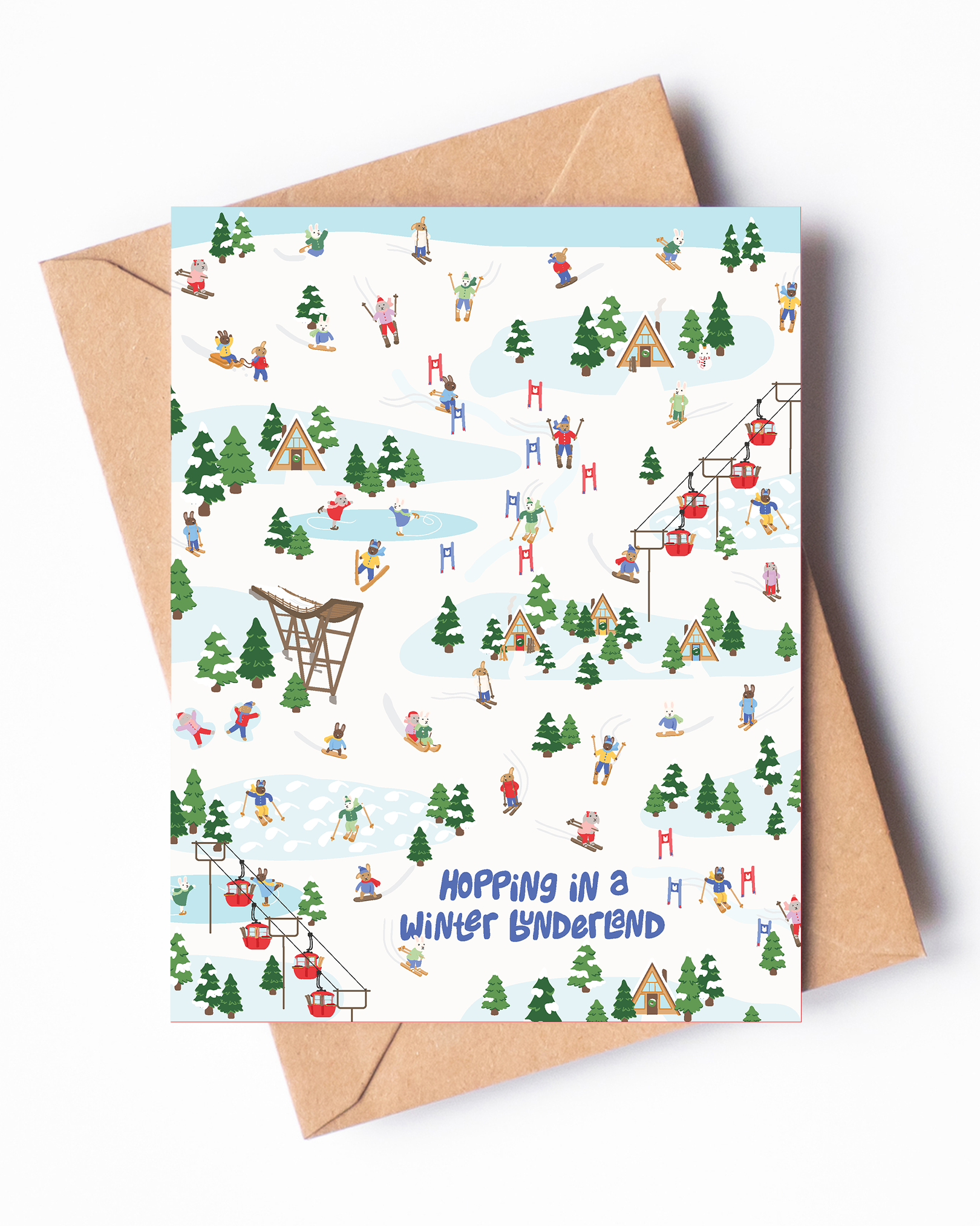 Hopping in a Winter Bunderland Holiday Card