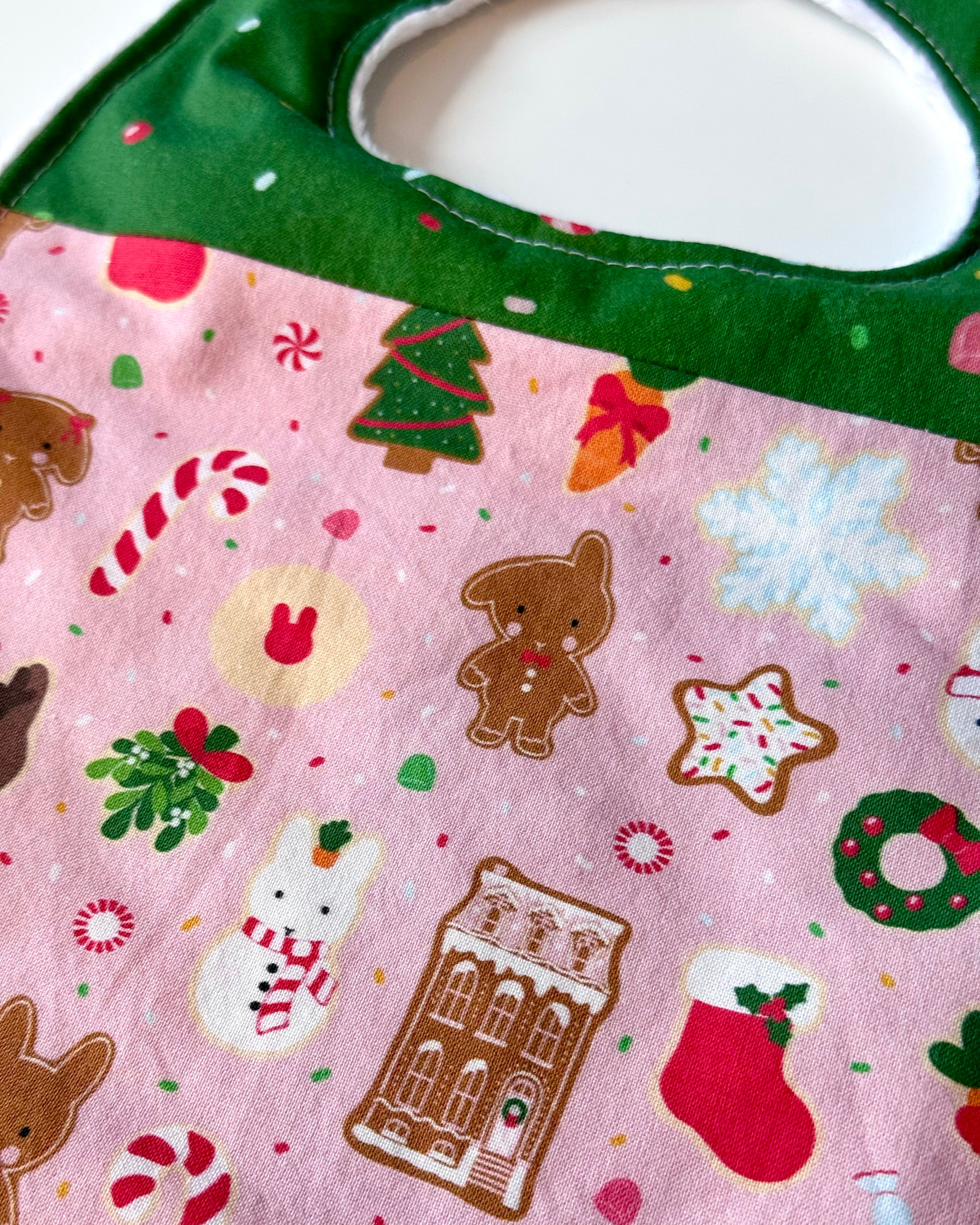 Sugarplums and Gingerbread Buns Baby Bib - Clem & Co x Sweets for Reese