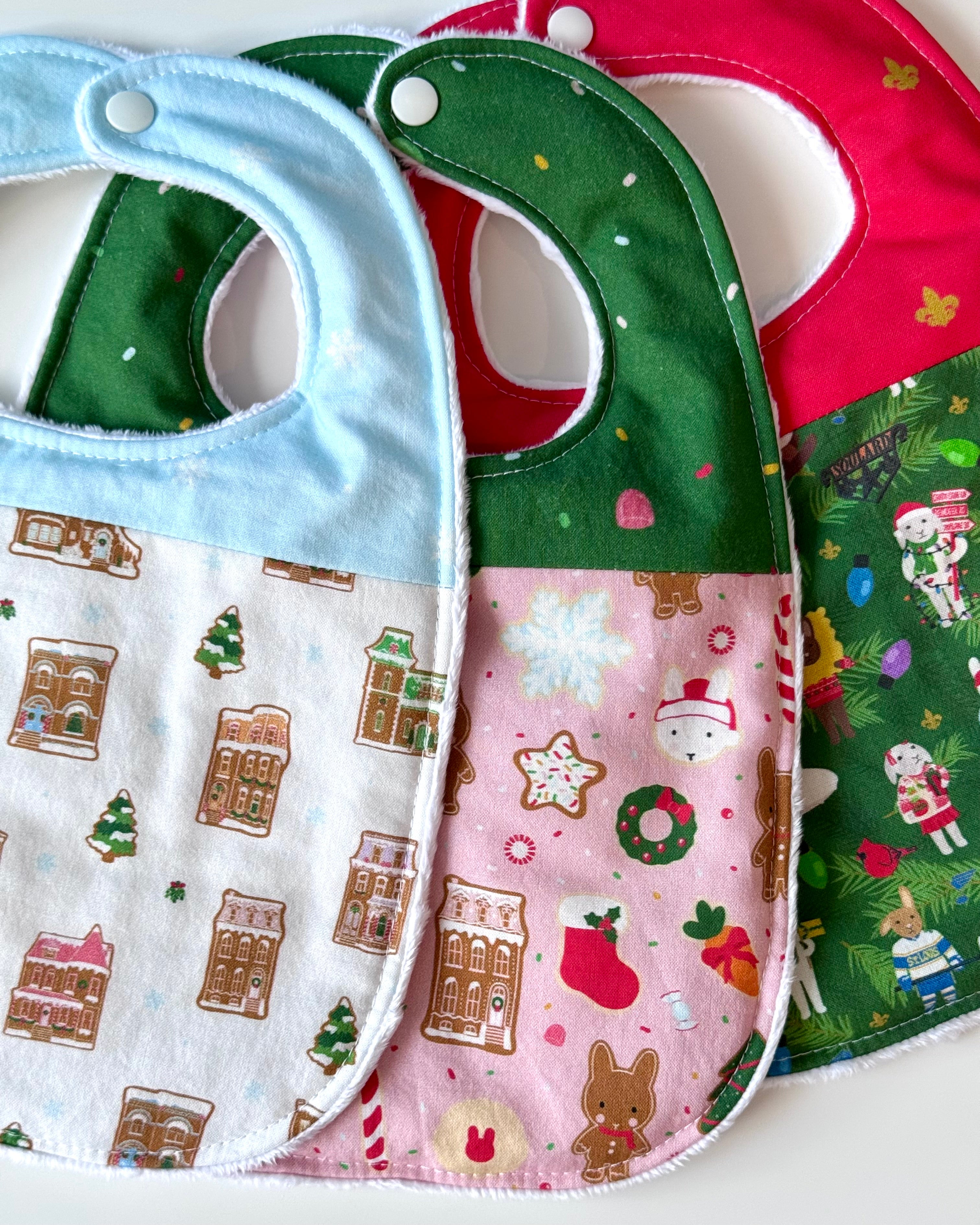 Hoppin' Around the Christmas Tree Saint Louis Baby Bib - Clem & Co x Sweets for Reese