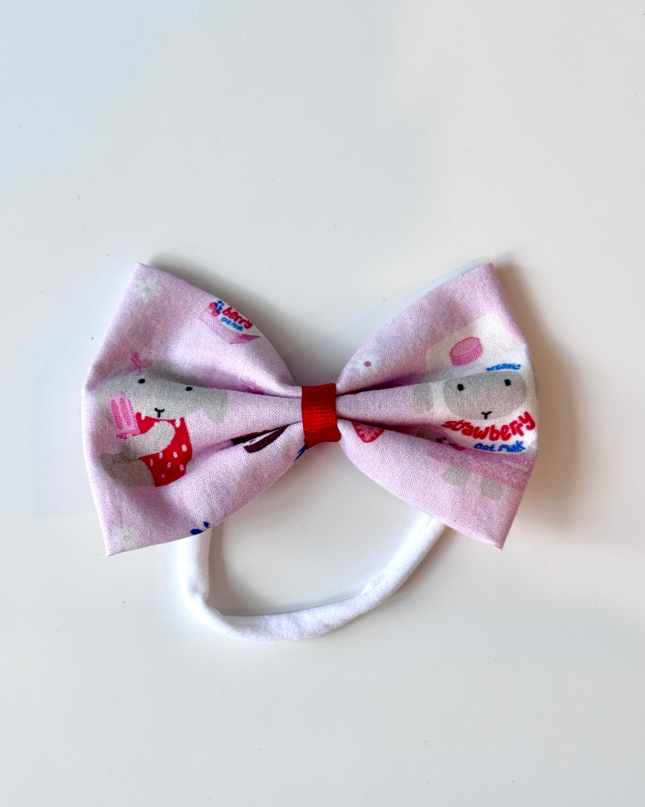 Strawberries & Cream Winnie Headband Bow - Clem & Co x Sweets for Reese