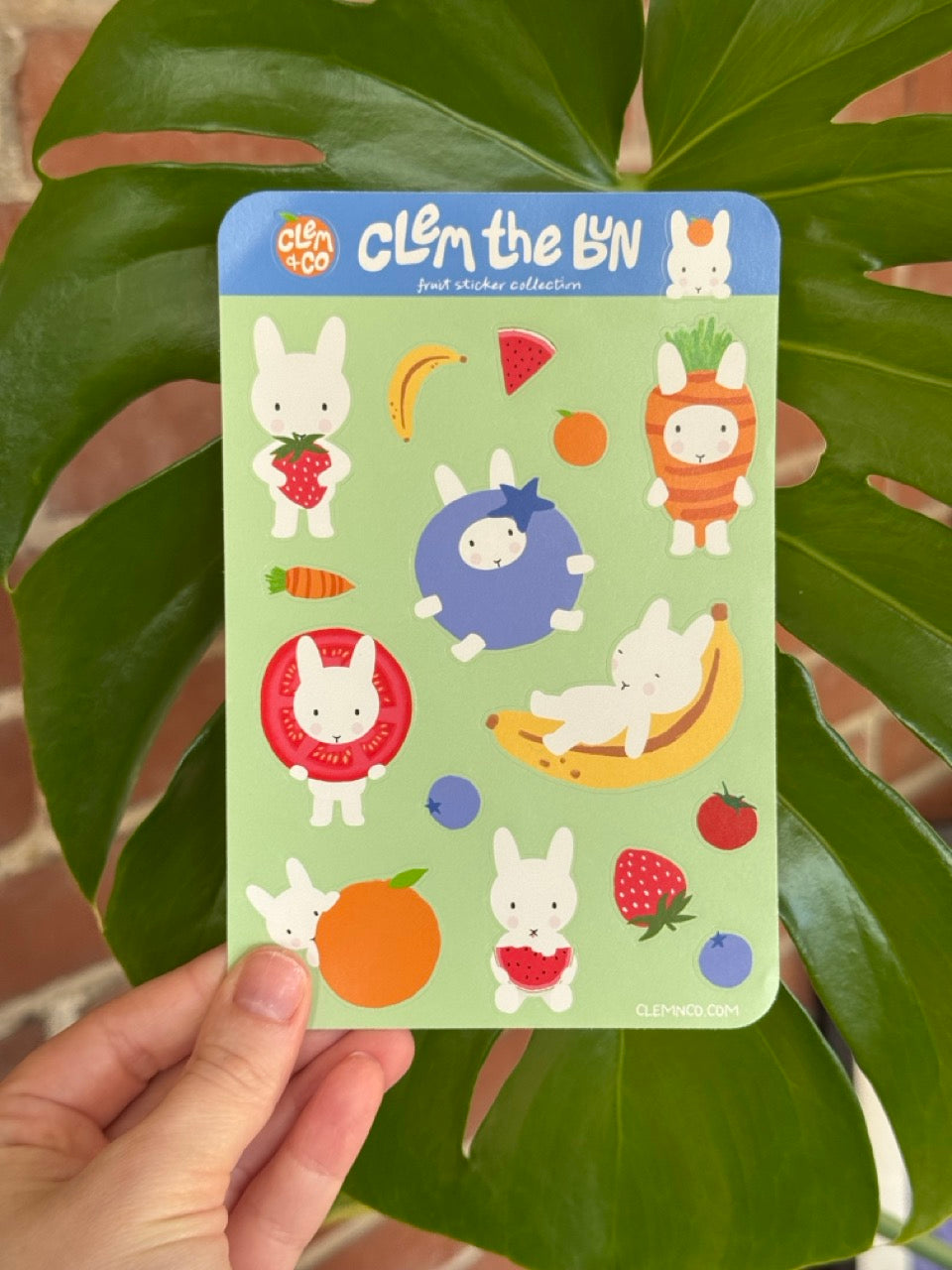 Clem the Bun Fruit Sticker Sheet