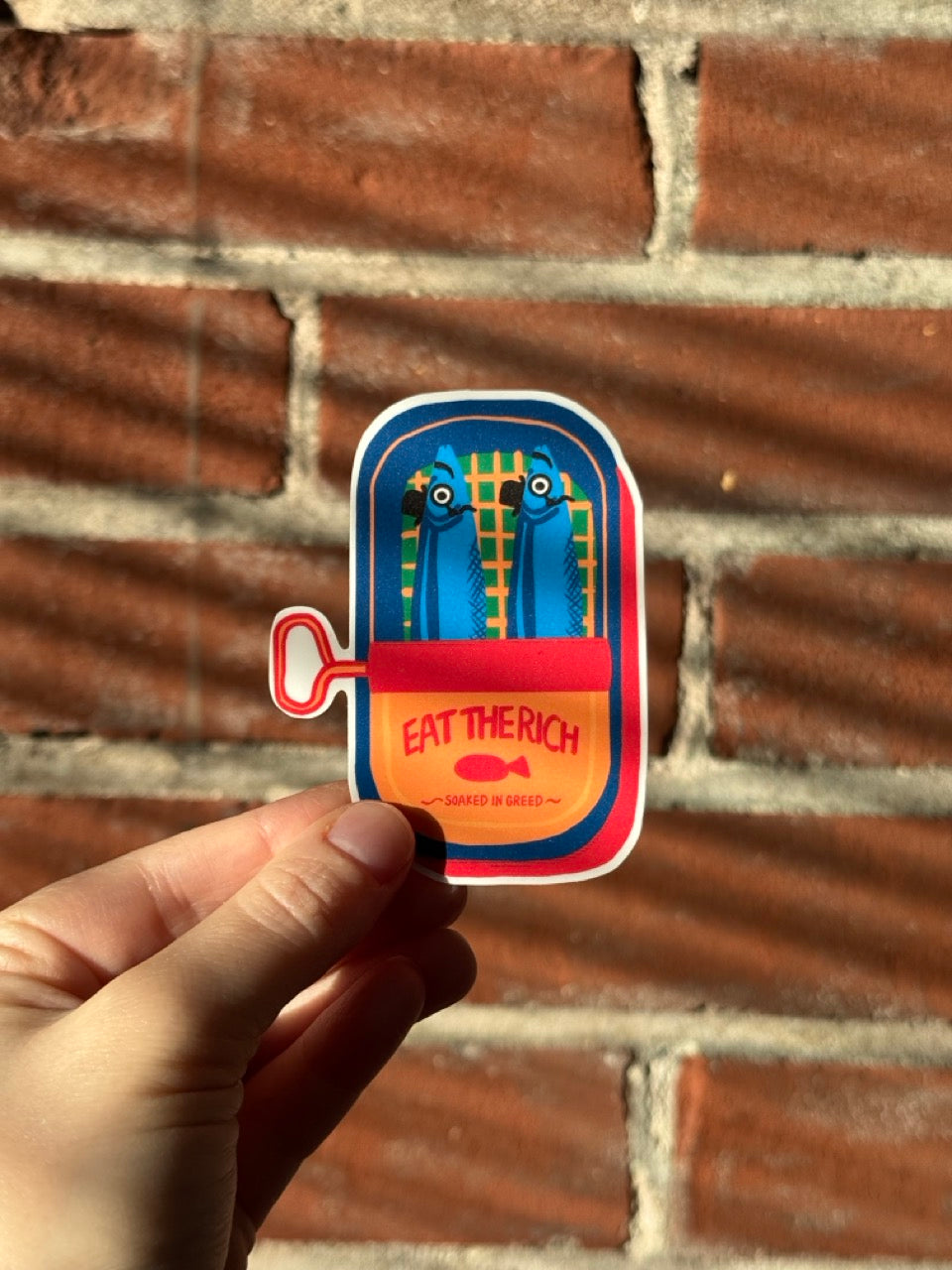 Eat the Rich Sardine Tin Sticker