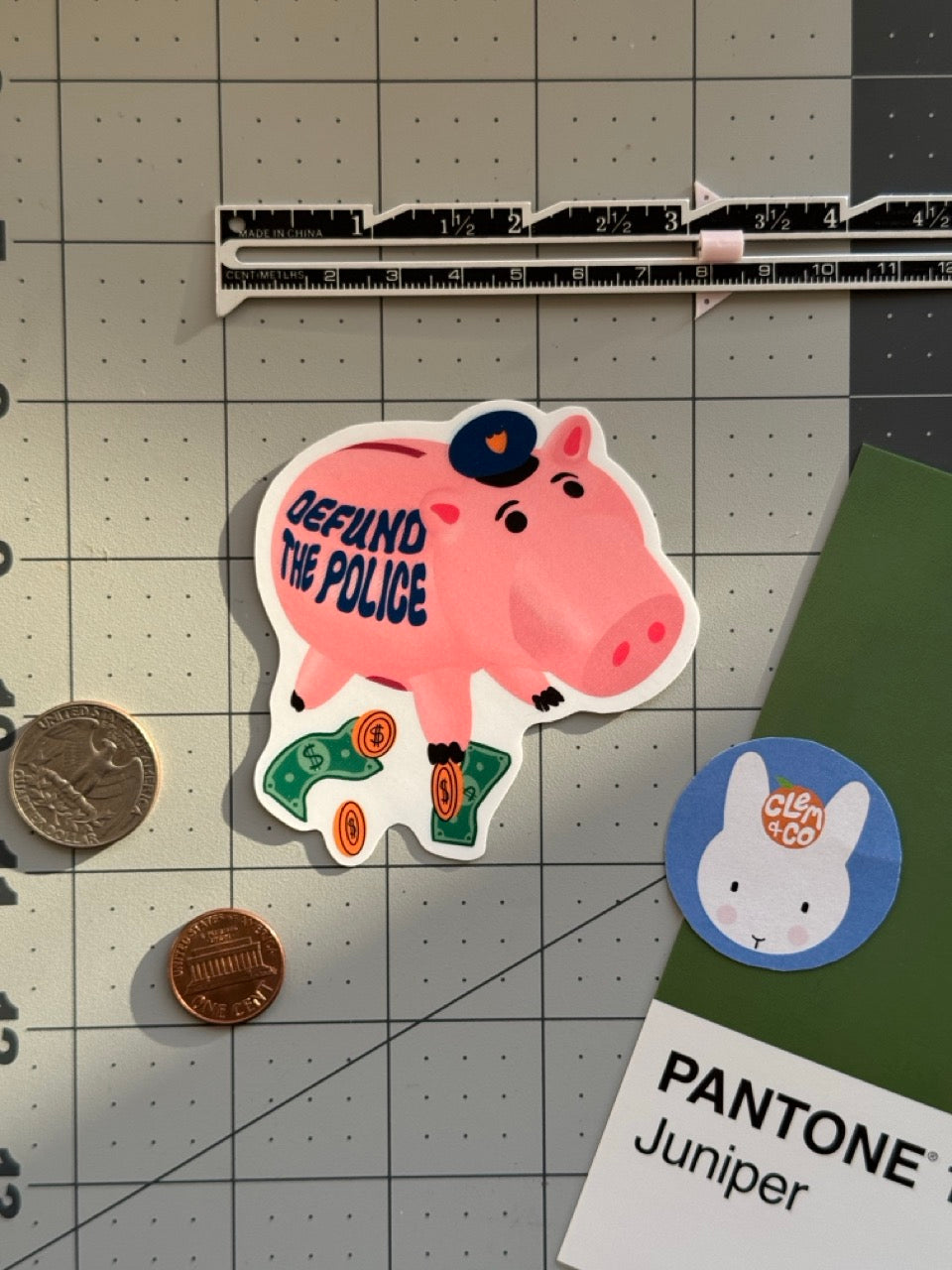 Defund the Police Piggy Bank Sticker