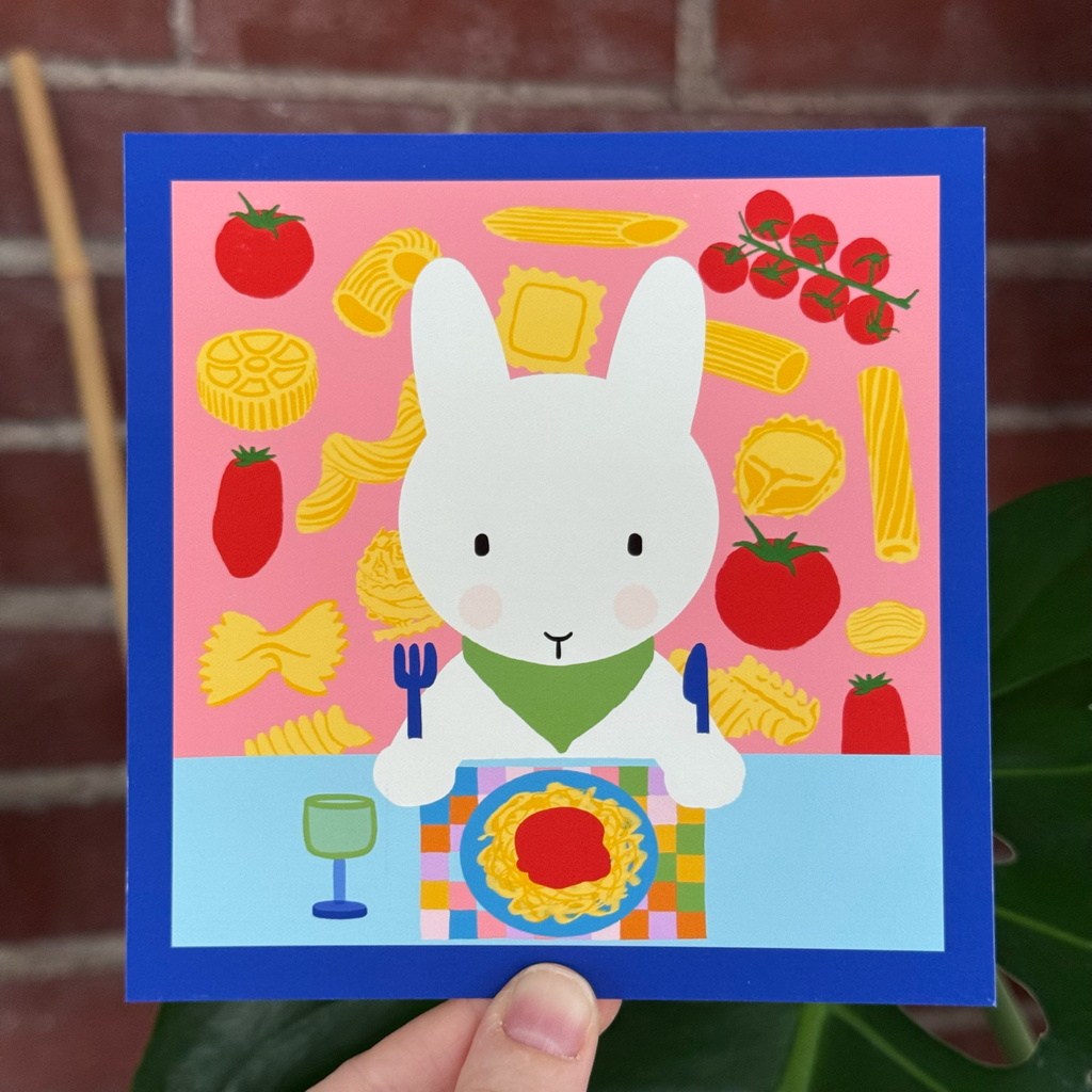 Clem the Bun Pasta Party Print