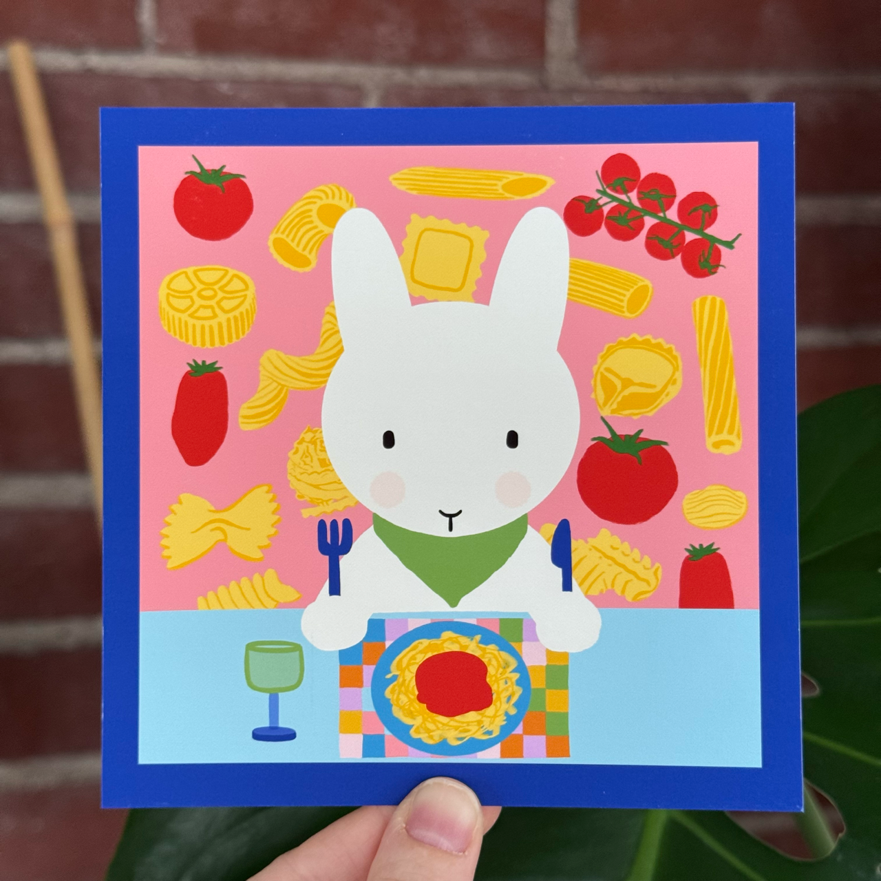 Clem the Bun Pasta Party Print
