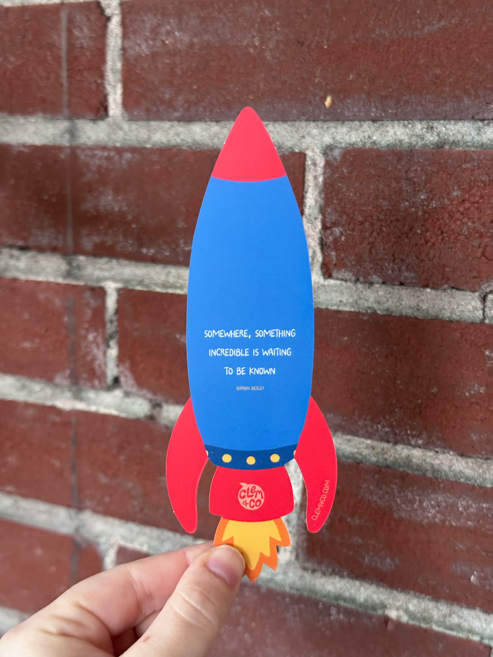 Clem the Bun Rocket Ship Bookmark
