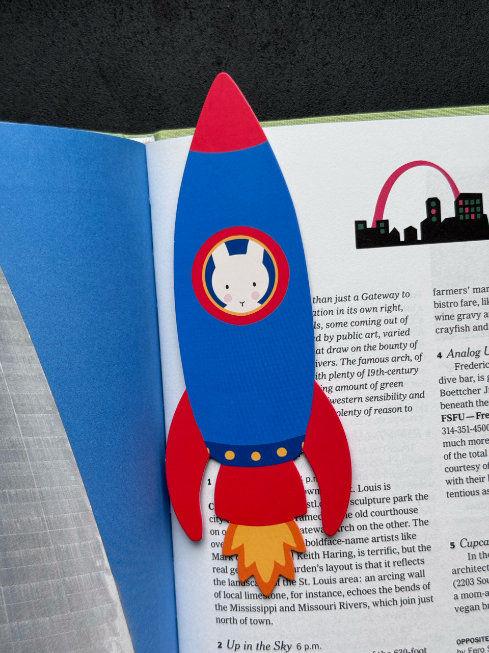Clem the Bun Rocket Ship Bookmark