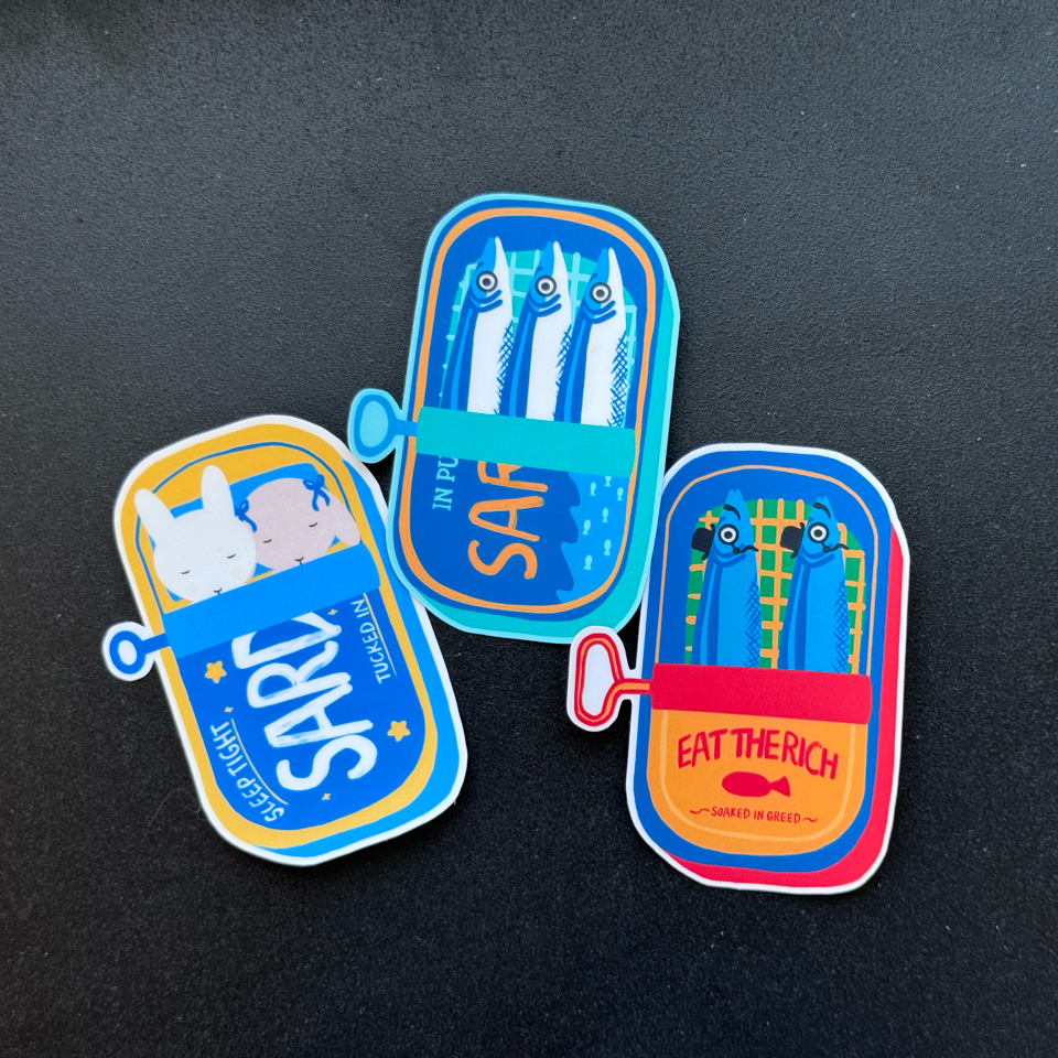 Eat the Rich Sardine Tin Sticker