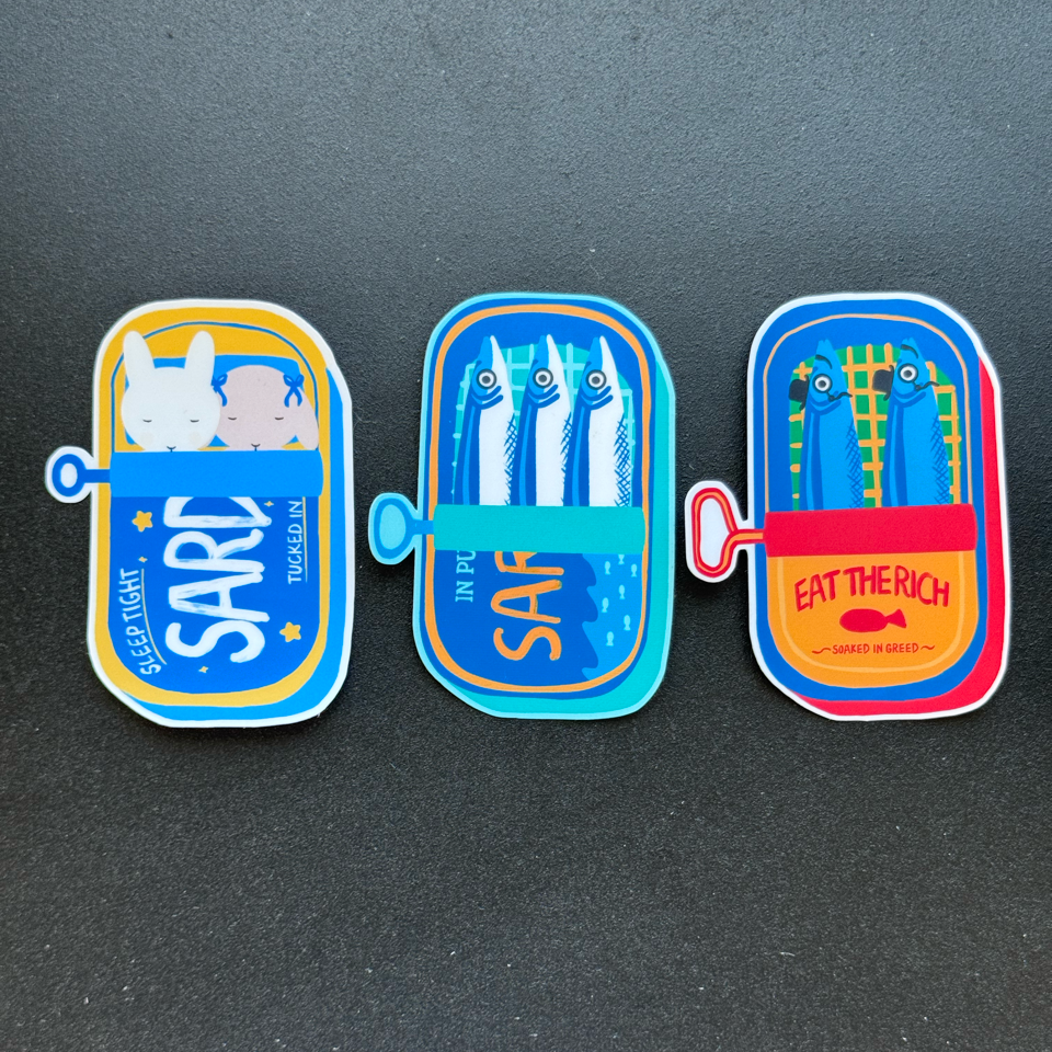 Eat the Rich Sardine Tin Sticker