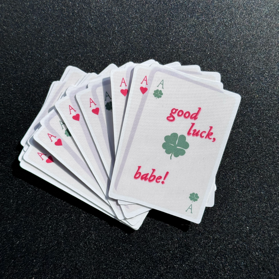 Good Luck, Babe! Playing Card Sticker