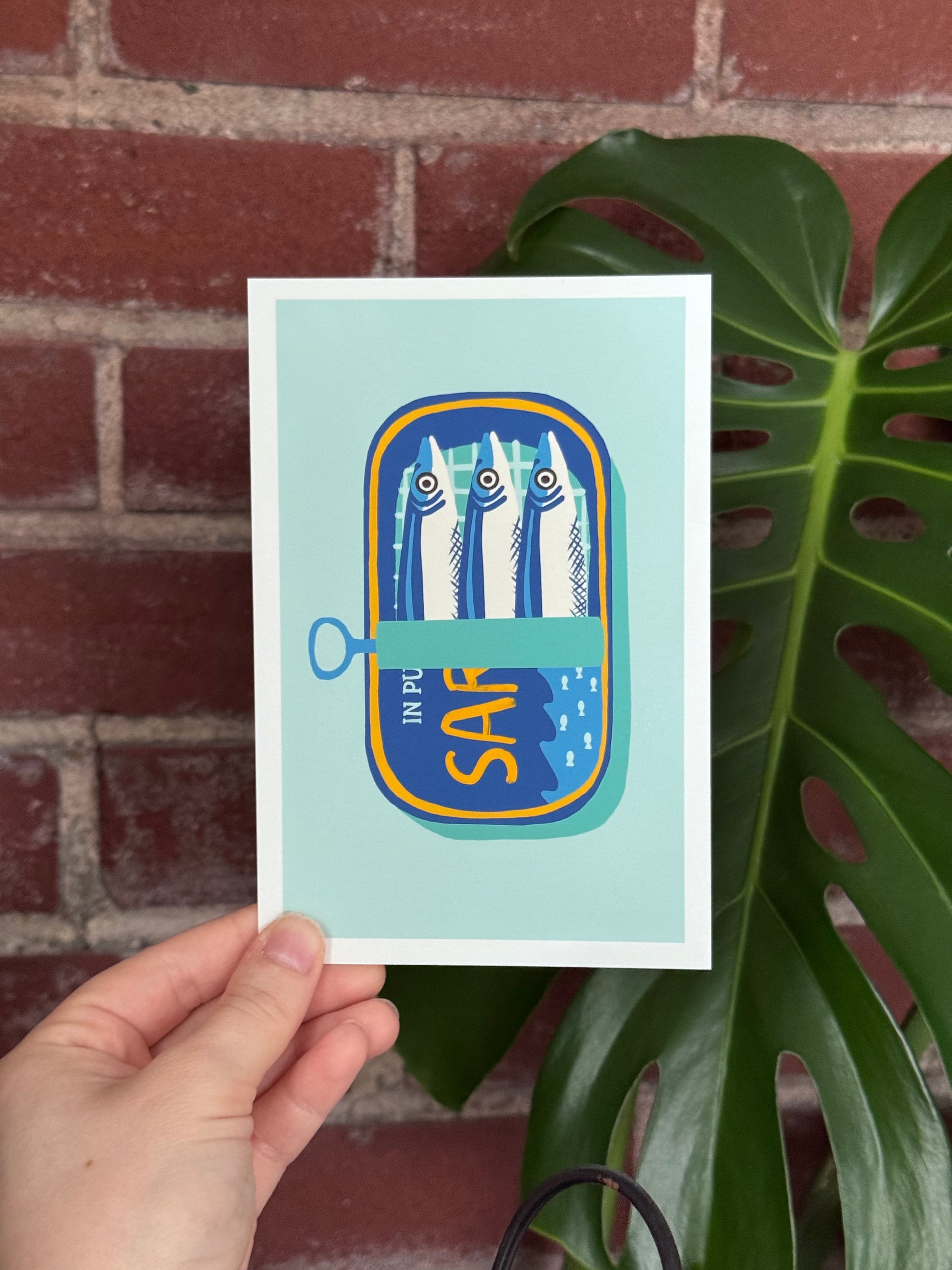 Blue Sardine Tin Print