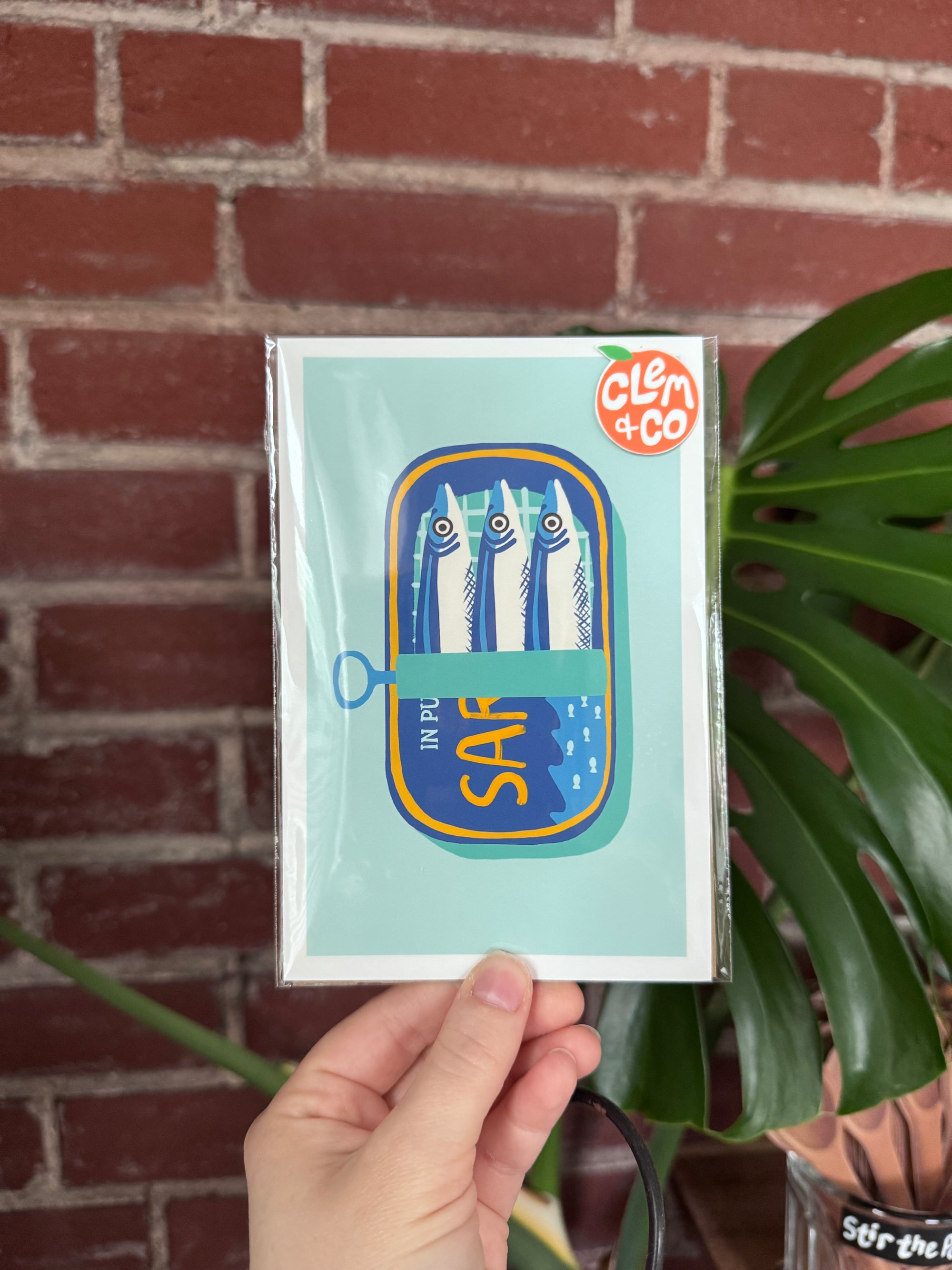 Blue Sardine Tin Print