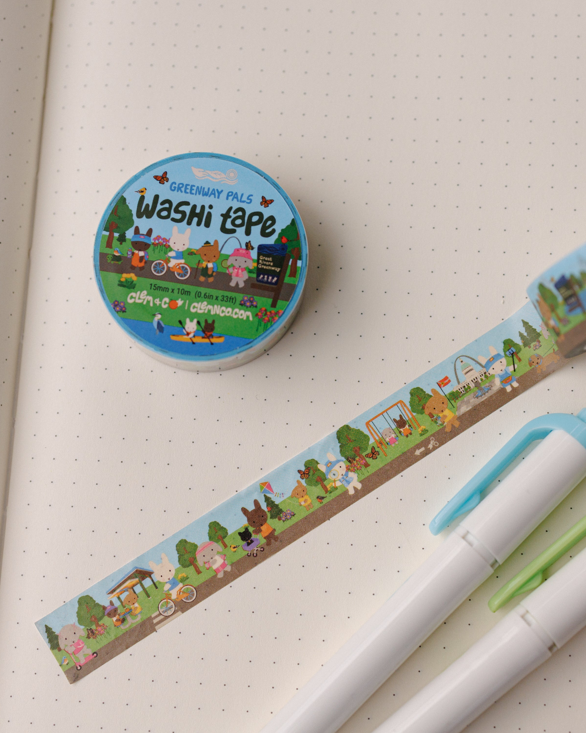 Greenway Pals Washi Tape - Clem & Co x Great Rivers Greenway