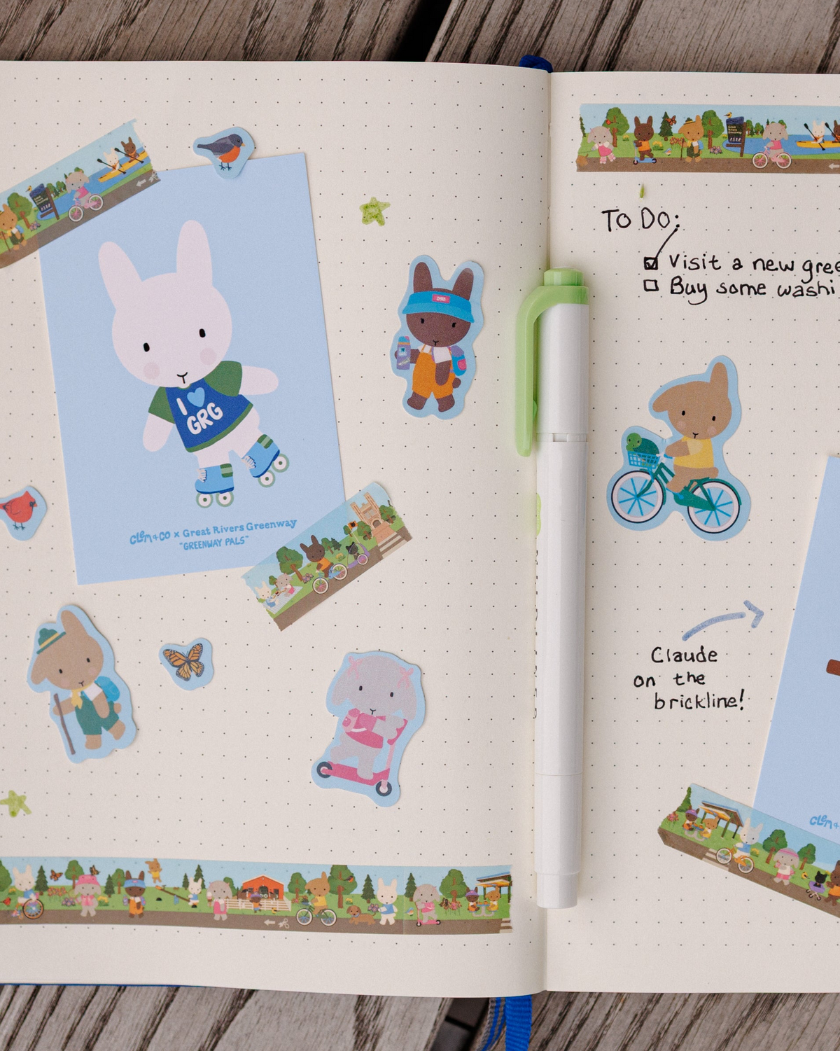 Greenway Pals Washi Tape - Clem & Co x Great Rivers Greenway
