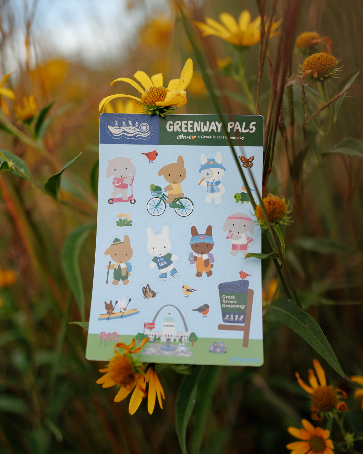 Greenway Pals Sticker Sheet - Clem & Co x Great Rivers Greenway