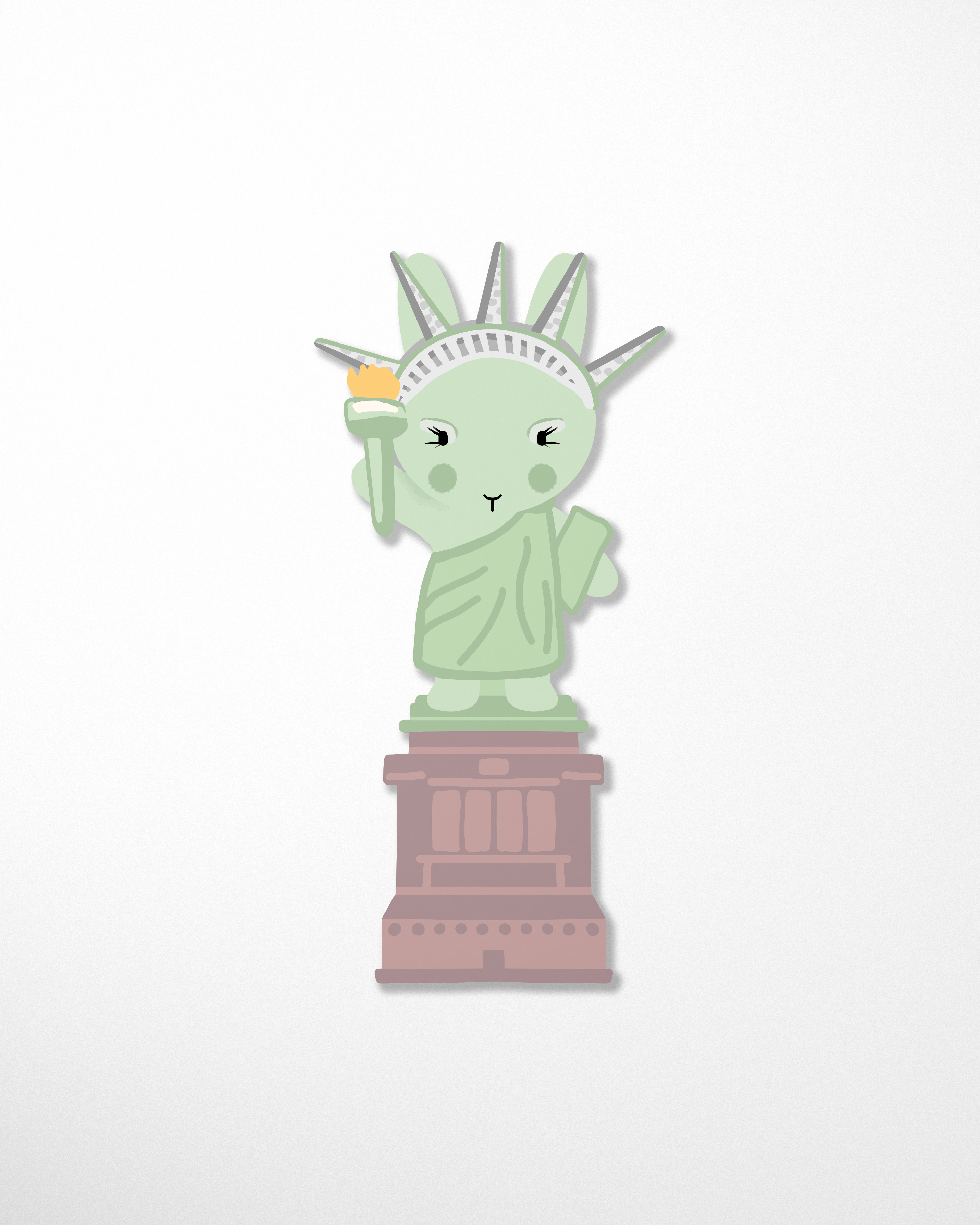 Lady Liberty Clem the Bun Bookmark, Die-Cut