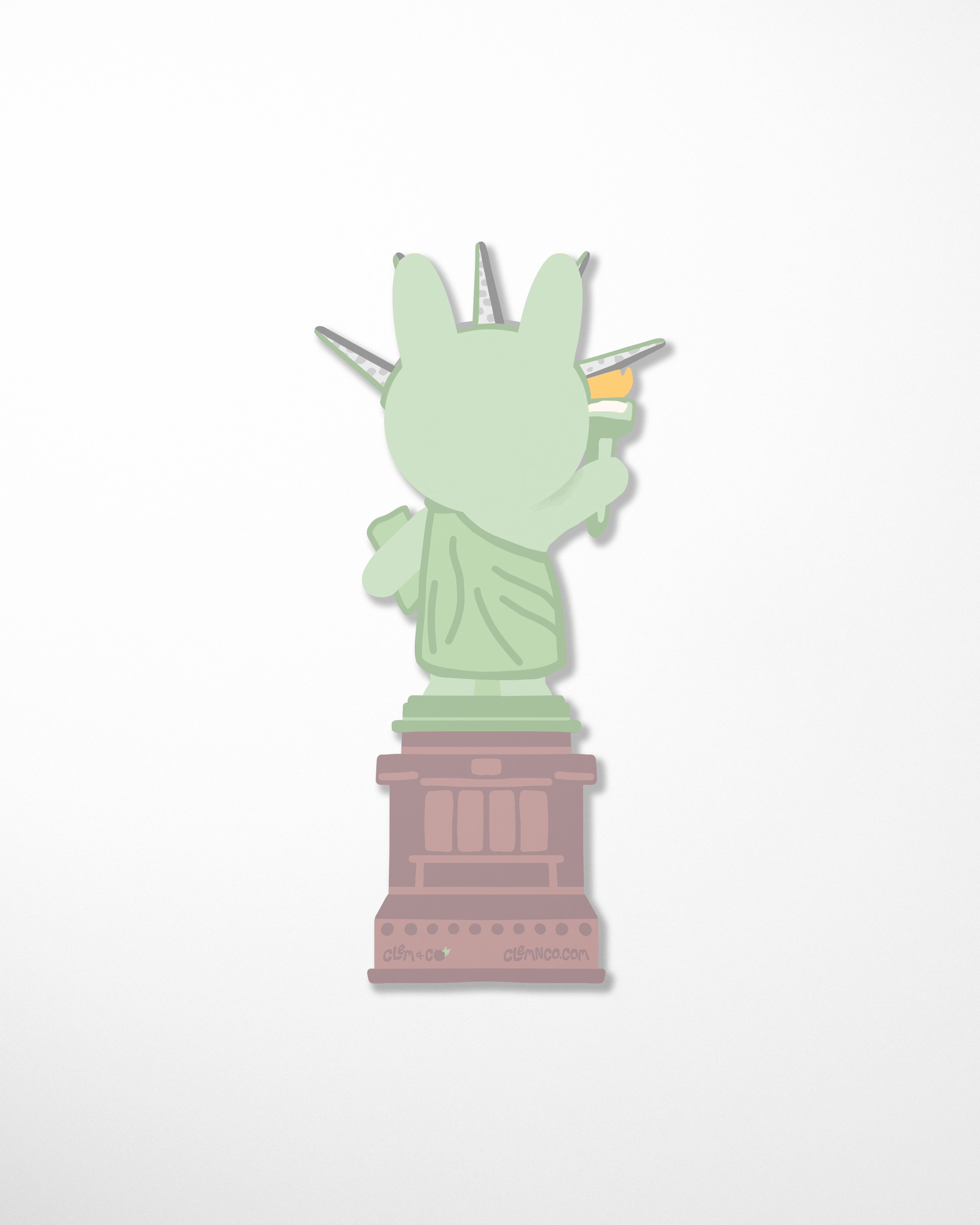 Lady Liberty Clem the Bun Bookmark, Die-Cut
