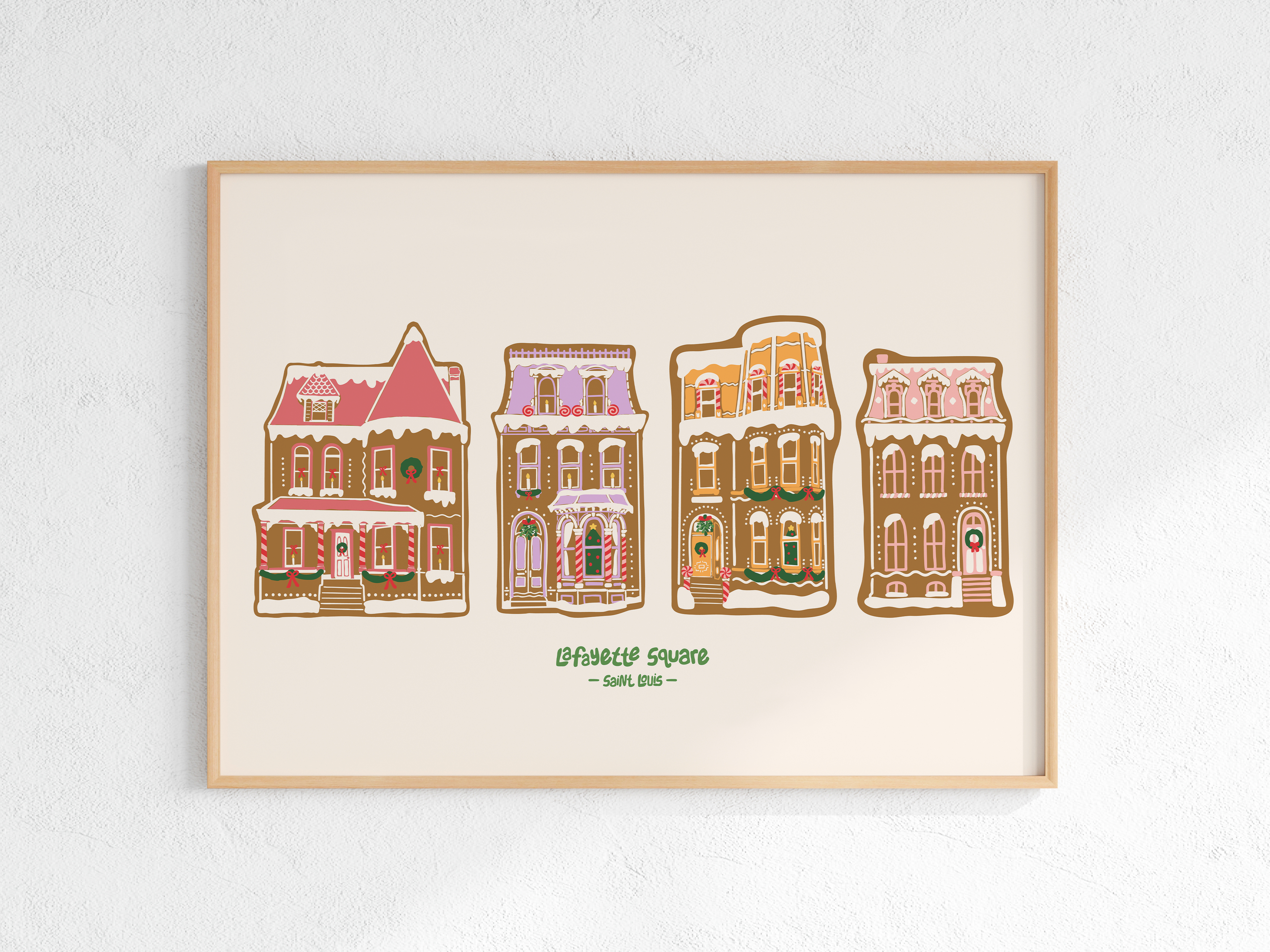 Lafayette Square Gingerbread Houses Print