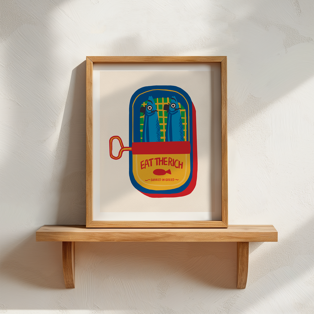 Eat the Rich Sardine Tin Print