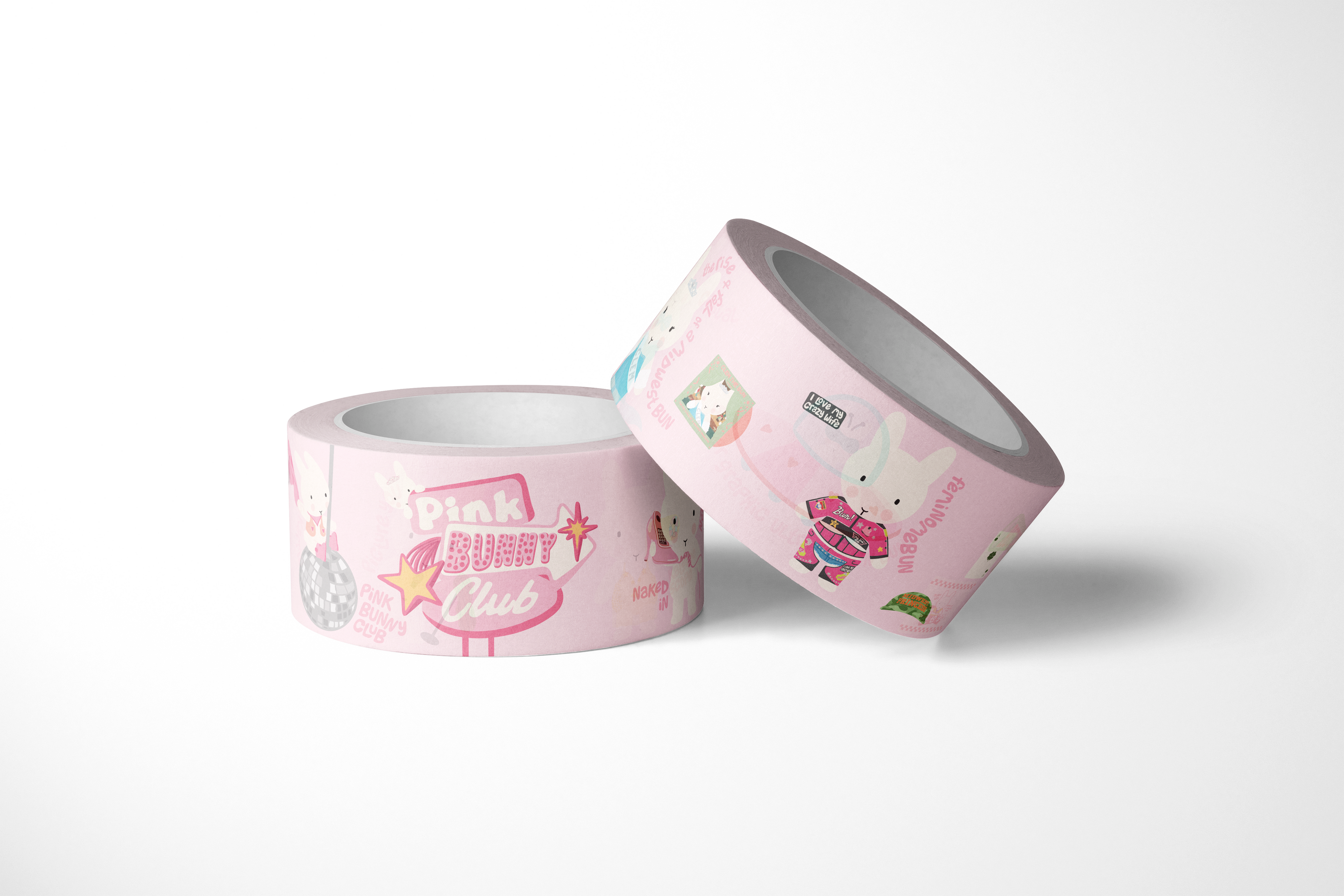 Washi / Paper Tape - Pink Bunny Club, Rise and Fall of a Midwest Bun