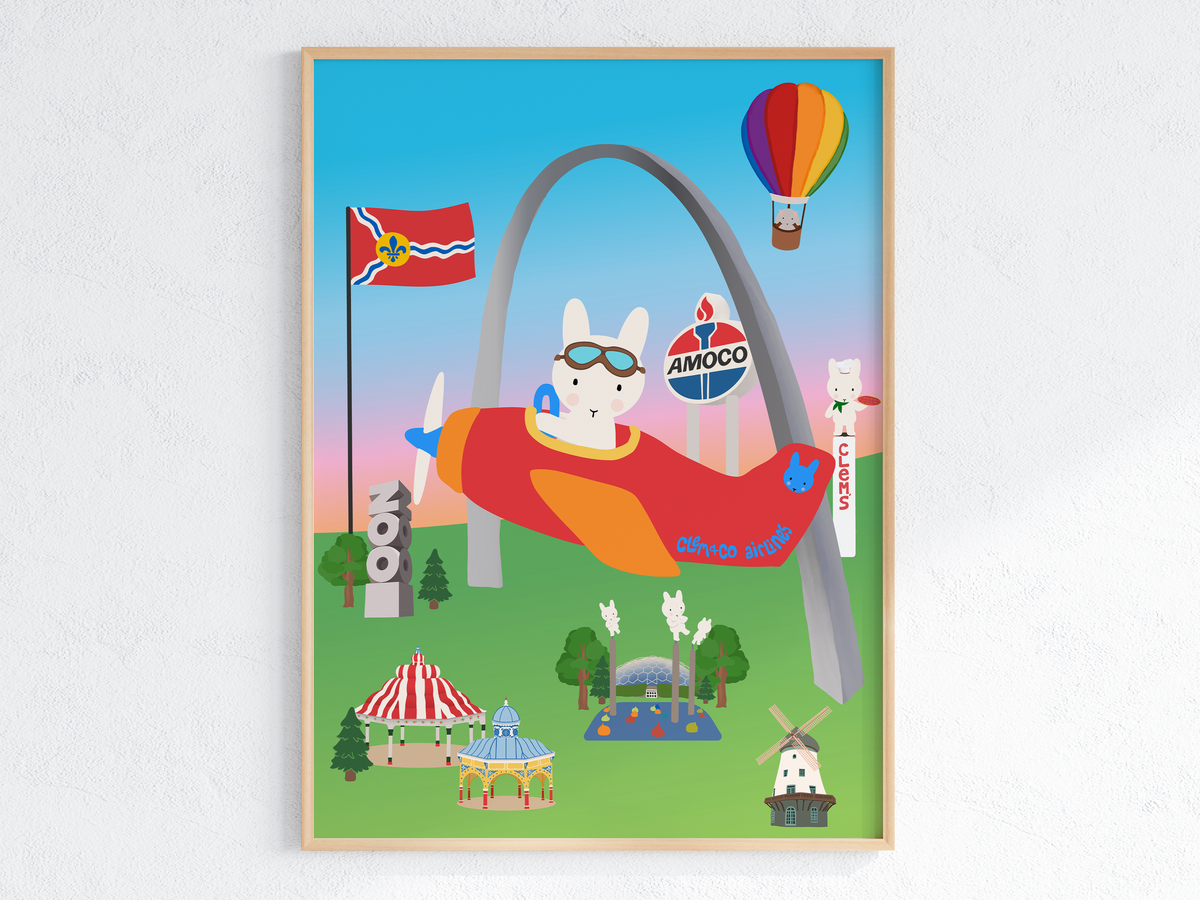 Meet Clem the Bun in Saint Louis Print