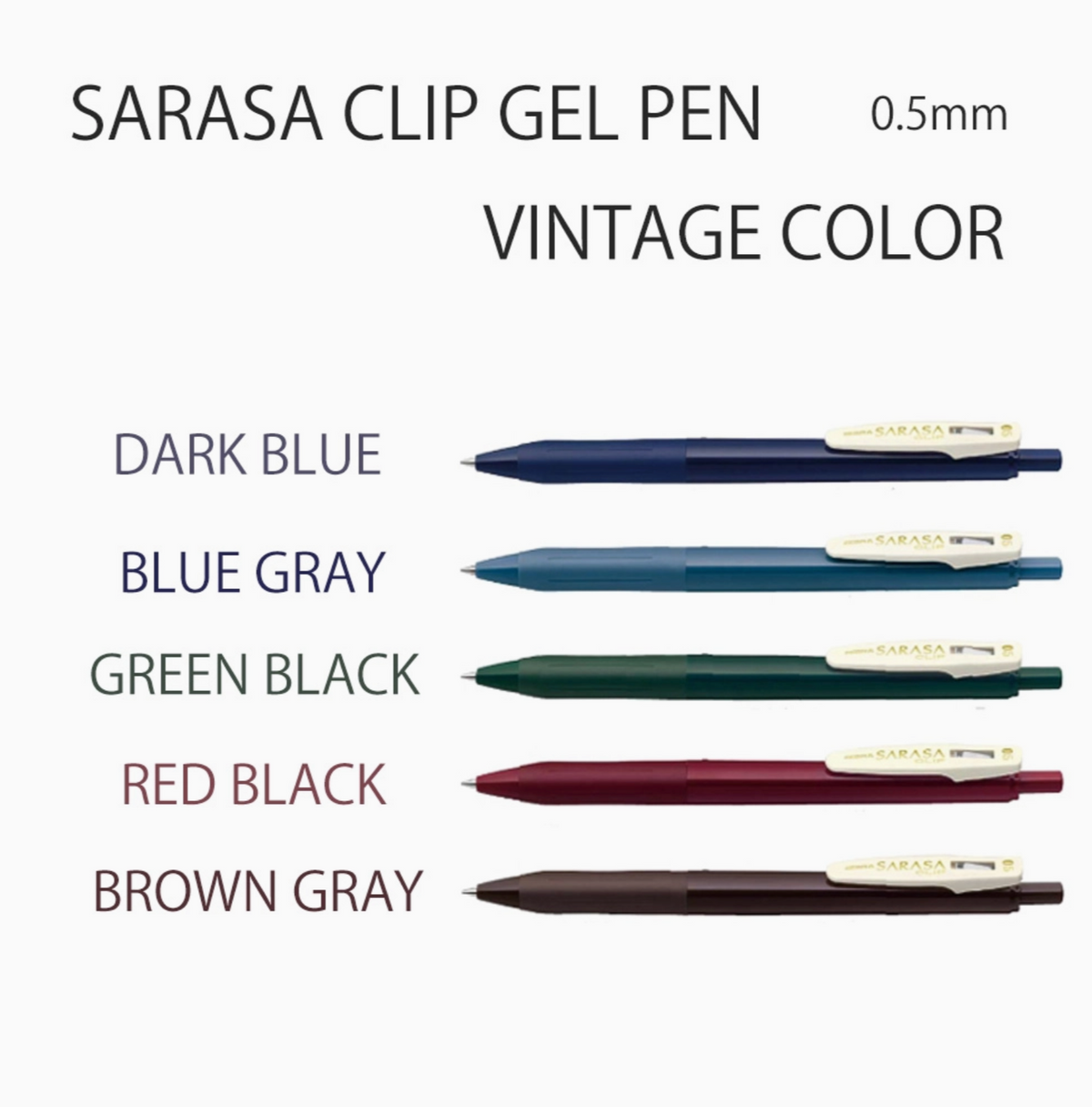 Zebra Sarasa Vintage Gel Pens