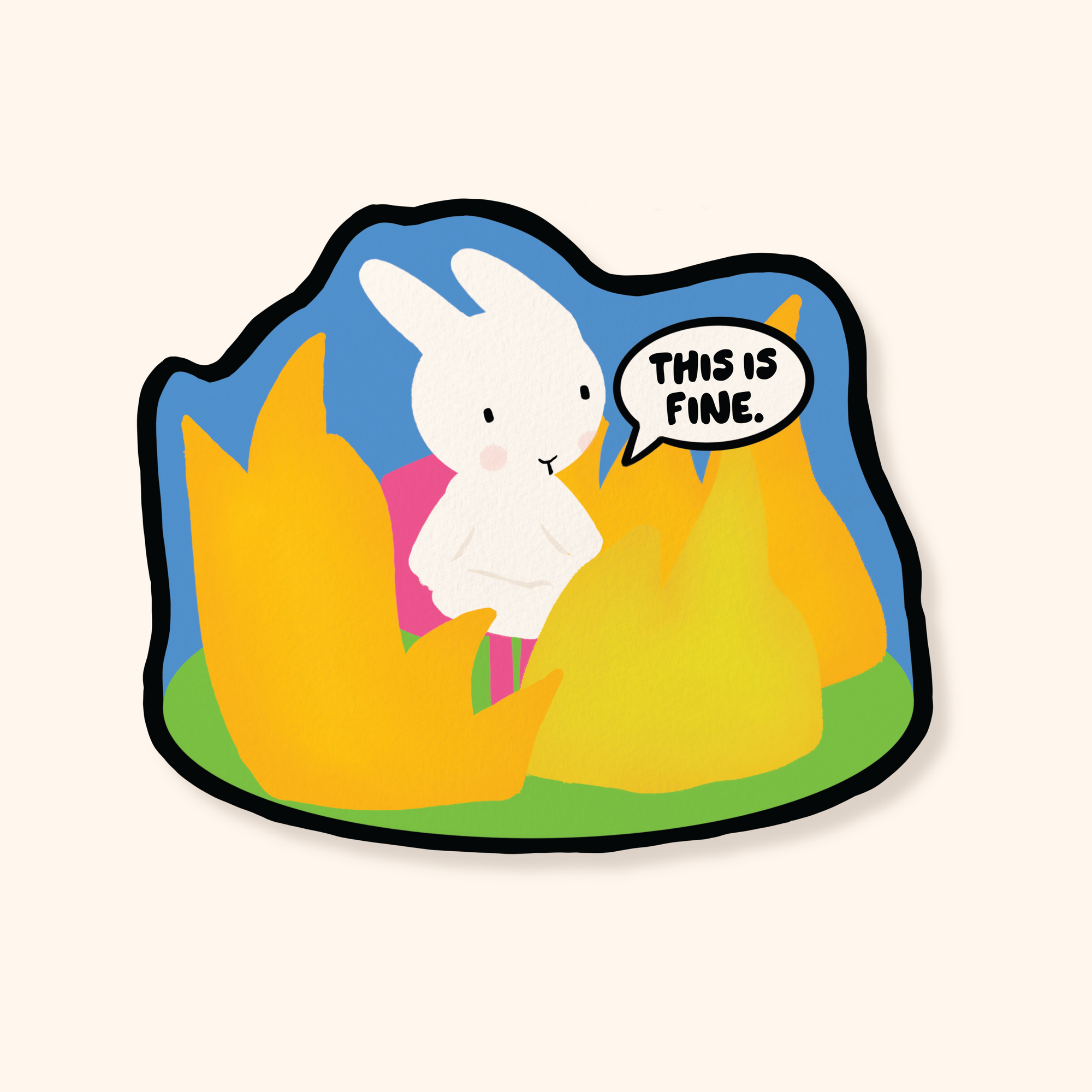 This is Fine! Clem the Bun Sticker