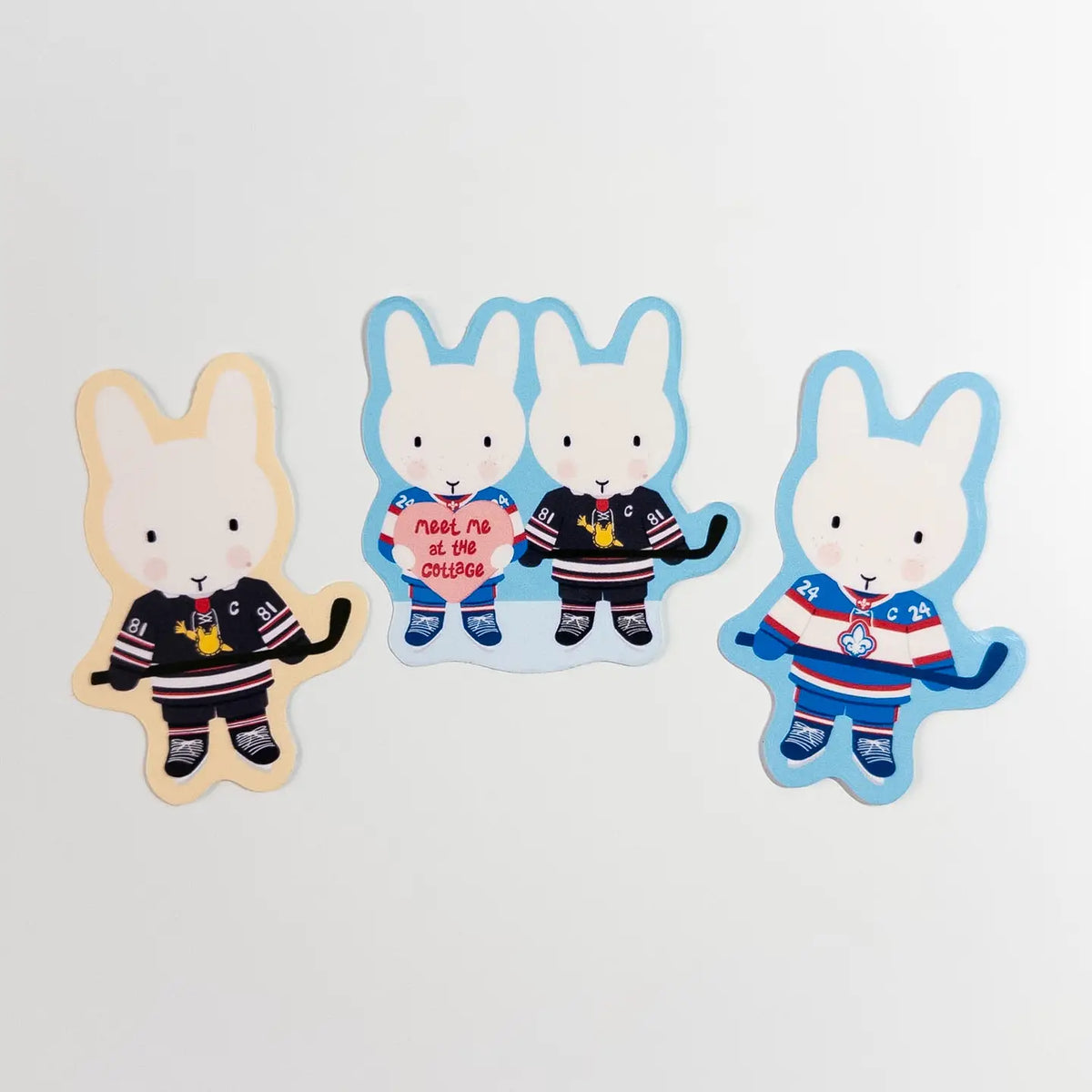 Hockey Romance Clem the Bun Stickers