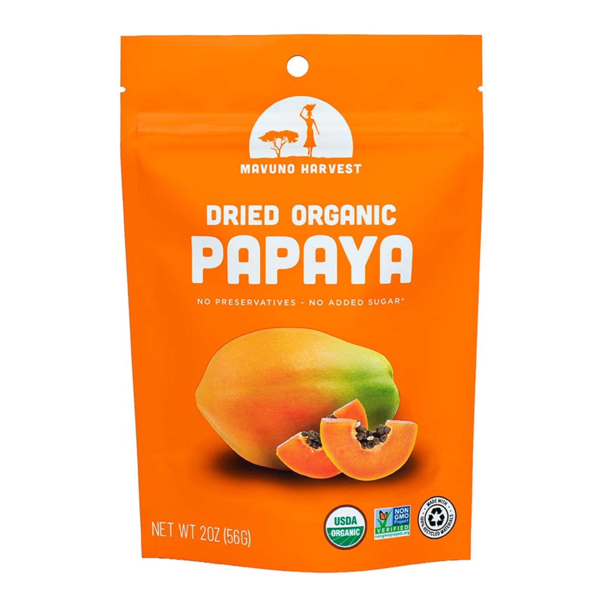 Organic Dried Papaya, 2oz
