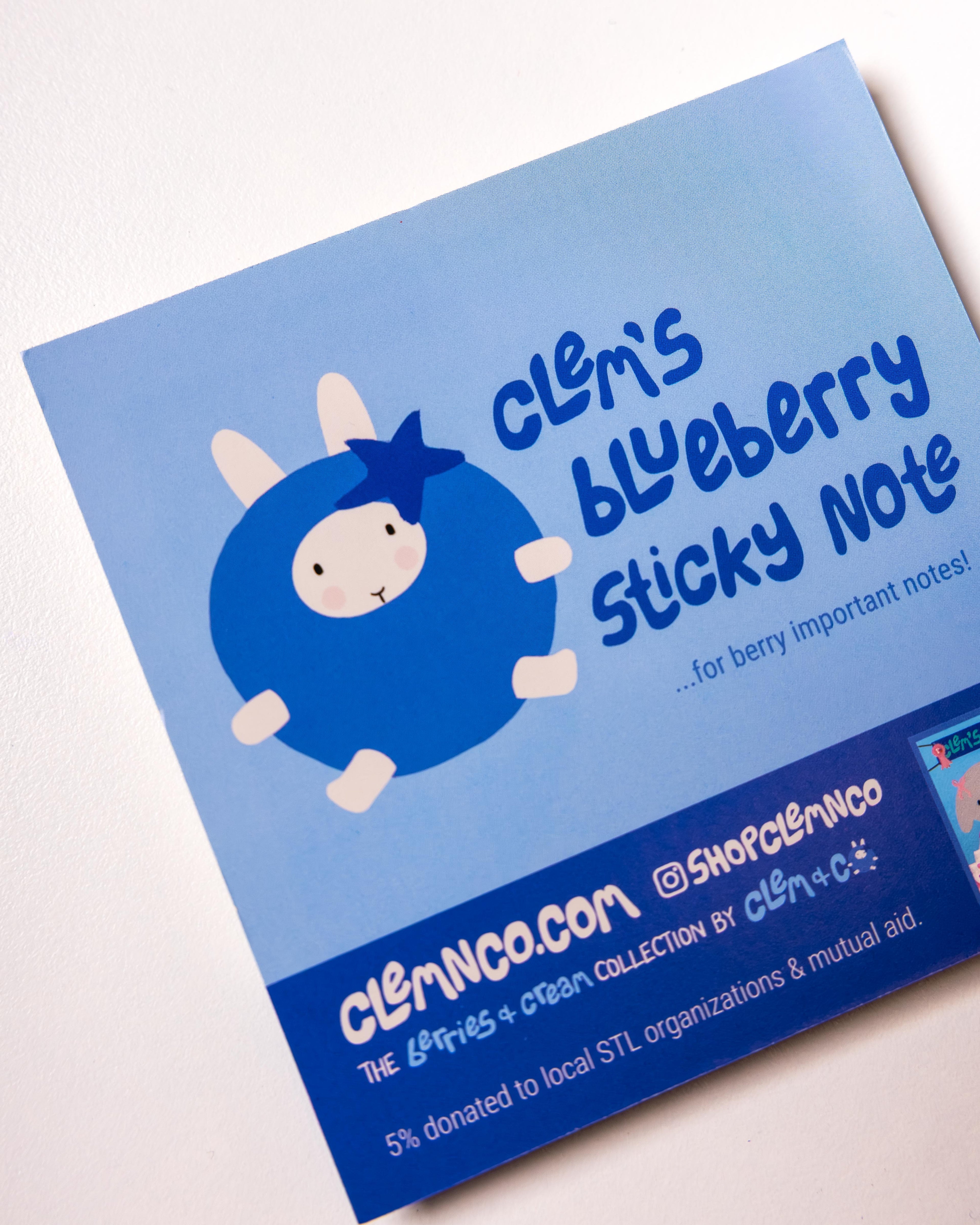 Clem's Blueberry Sticky Note