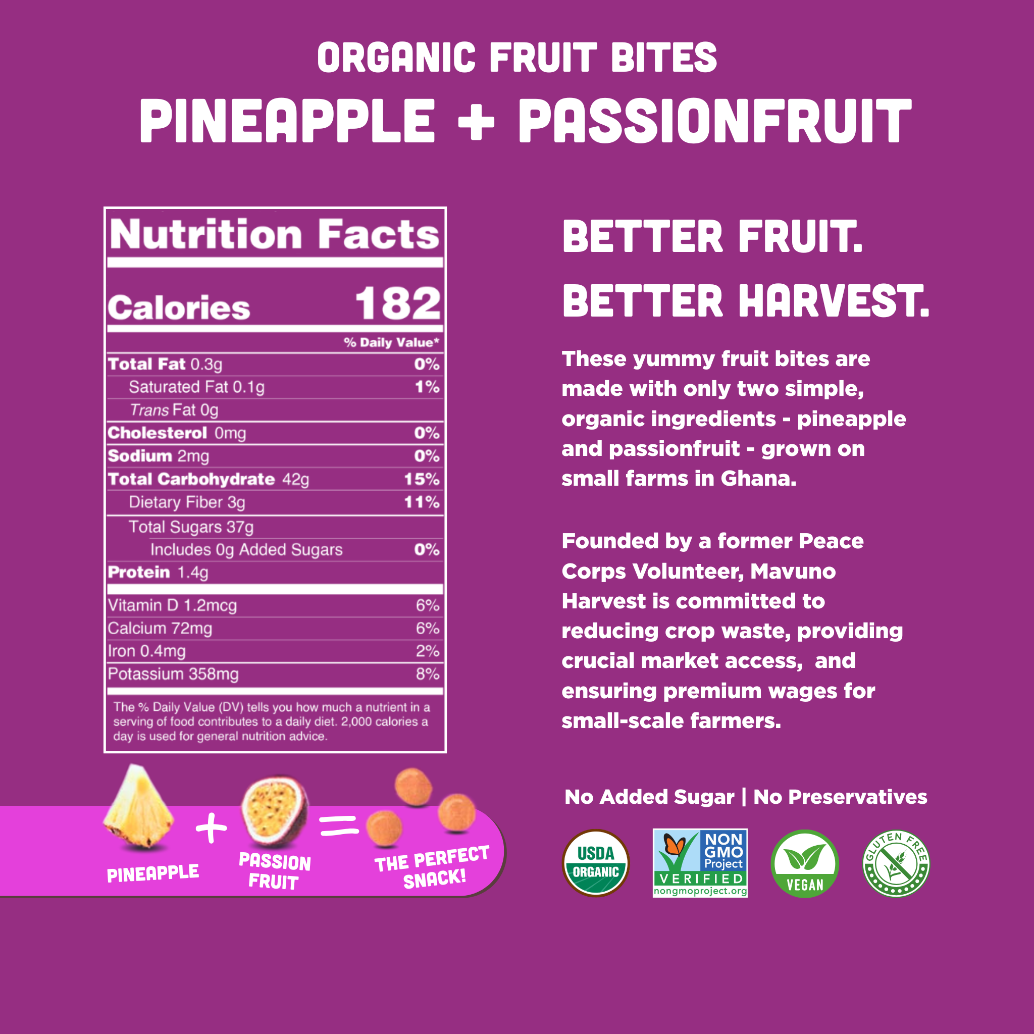 Organic Fruit Bites: Pineapple & Passionfruit, 1.94oz