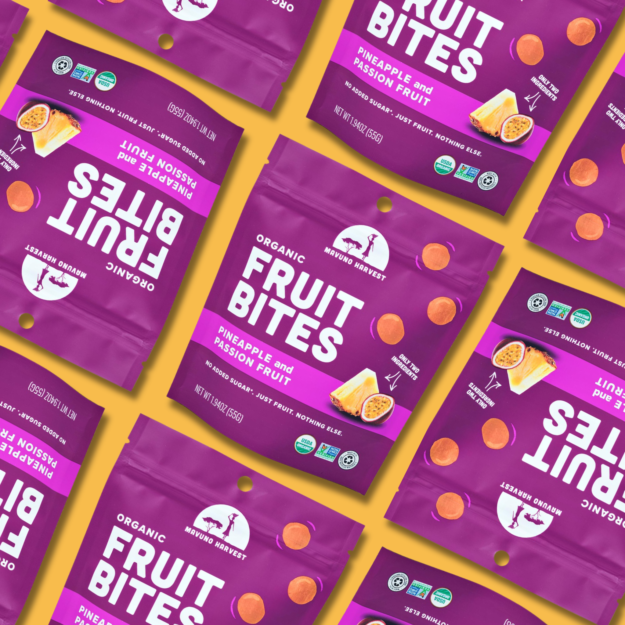 Organic Fruit Bites: Pineapple & Passionfruit, 1.94oz