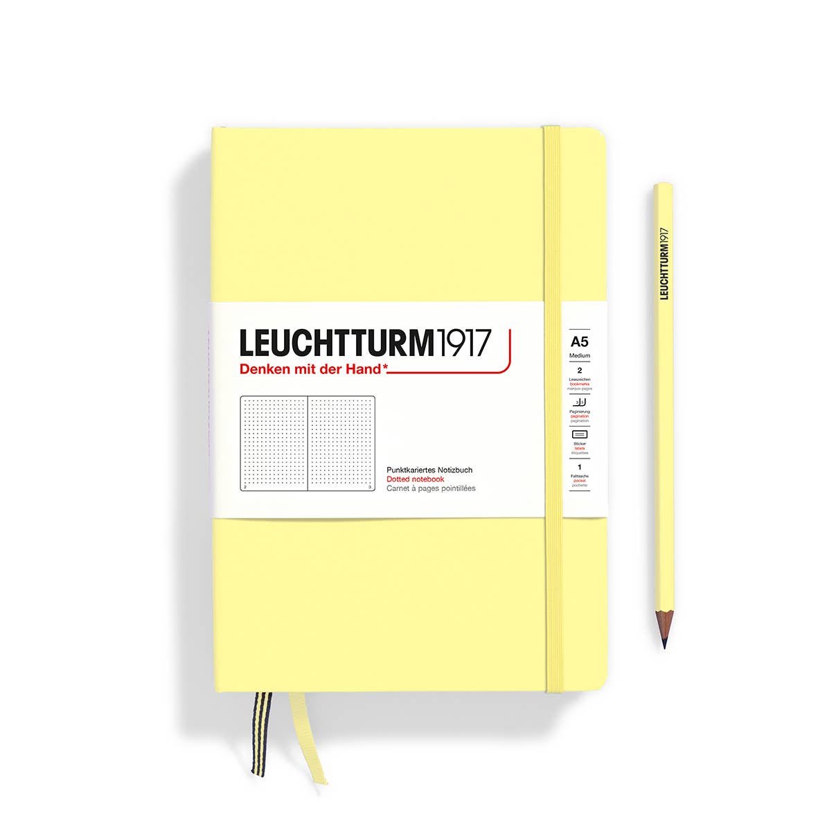 Medium (A5) Leuchtturm Journal: Vanilla / Hardcover / Dotted