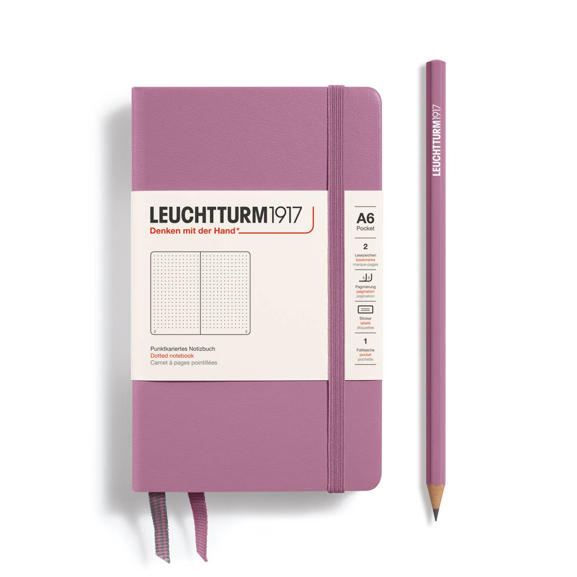 Pocket (A6) Leuchtturm Journal: Dusty Rose / Hardcover / Dotted