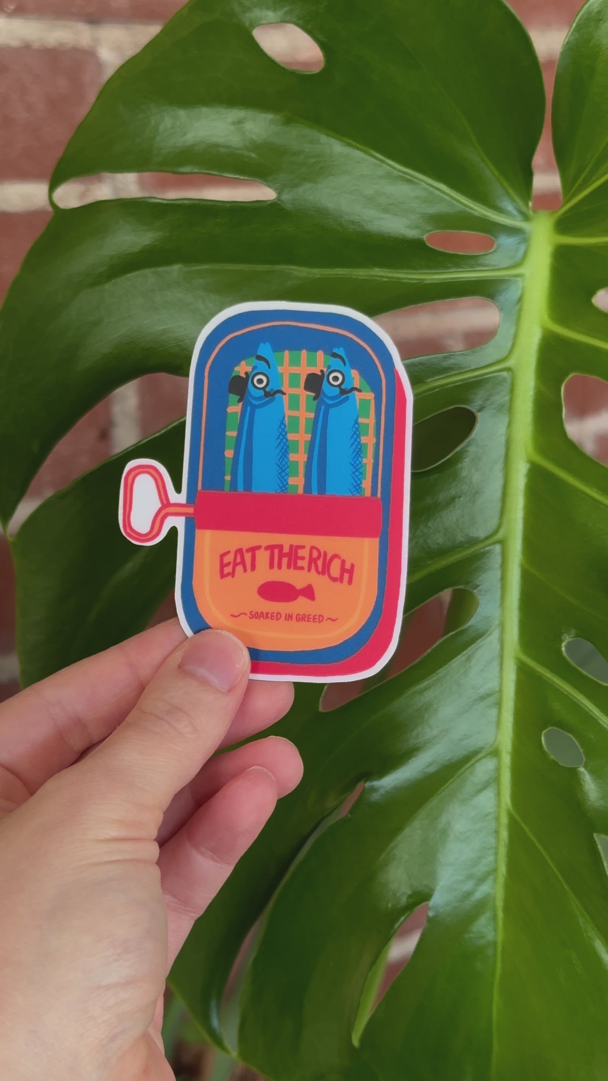Eat the Rich Sardine Tin Sticker