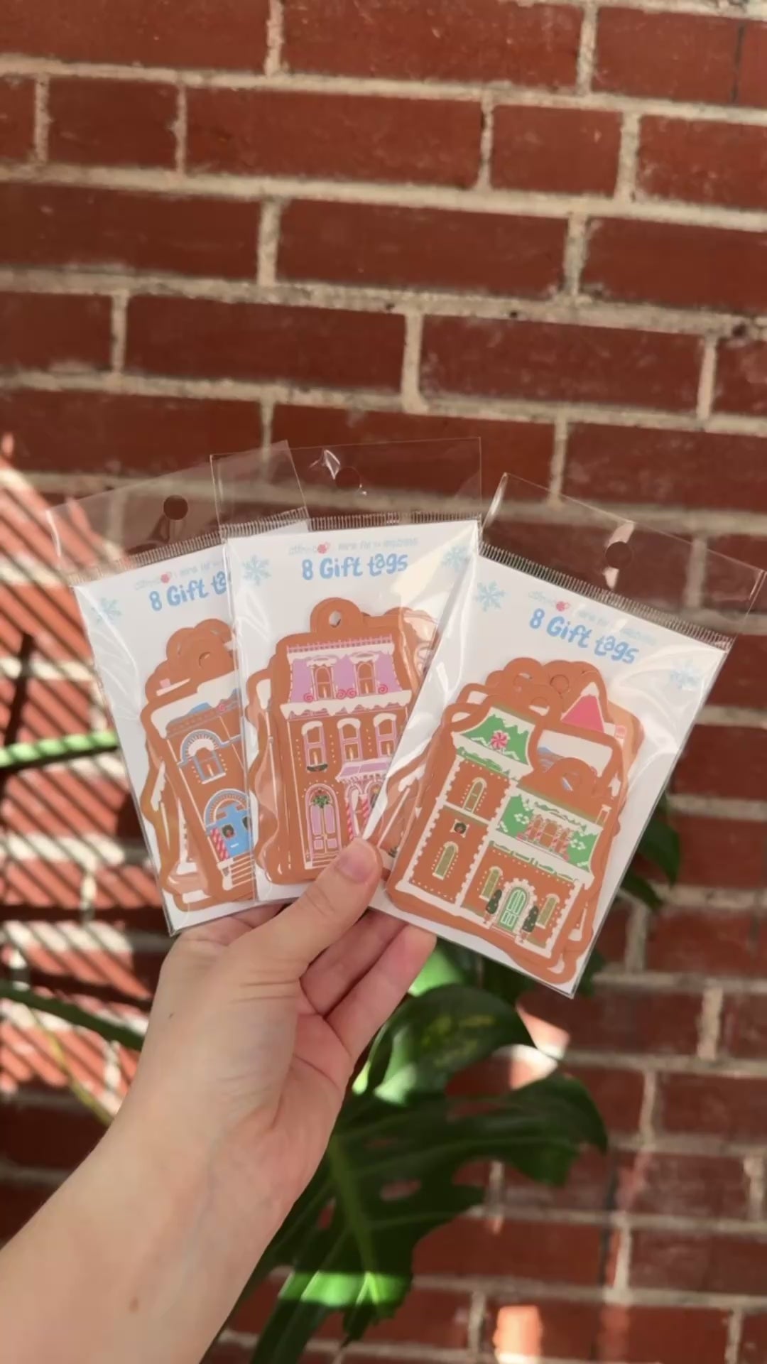 Gingerbread House Gift Tags, Set of 8  - “Home for the Holidays”